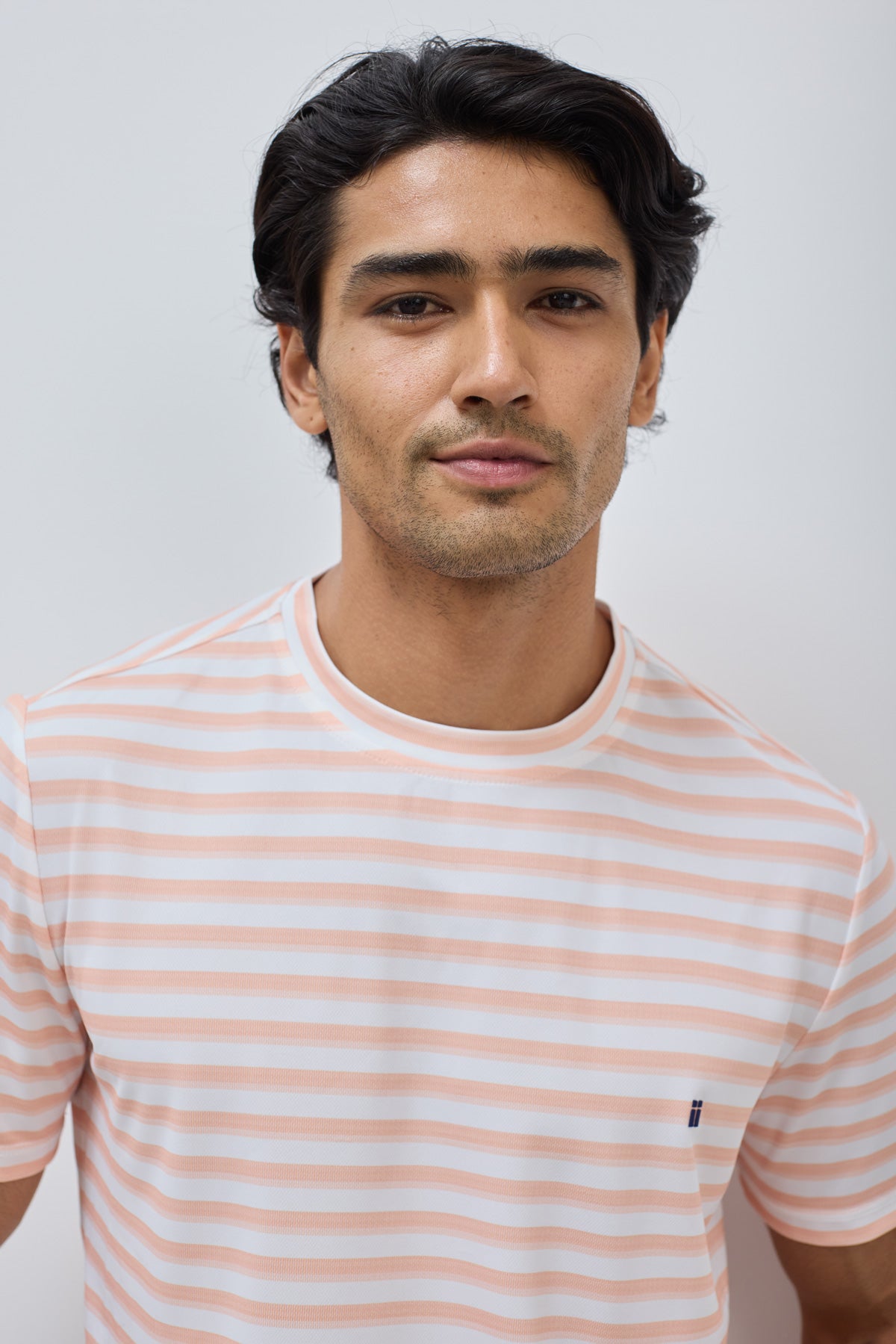 Men's T-shirt with orange sunset stripes print