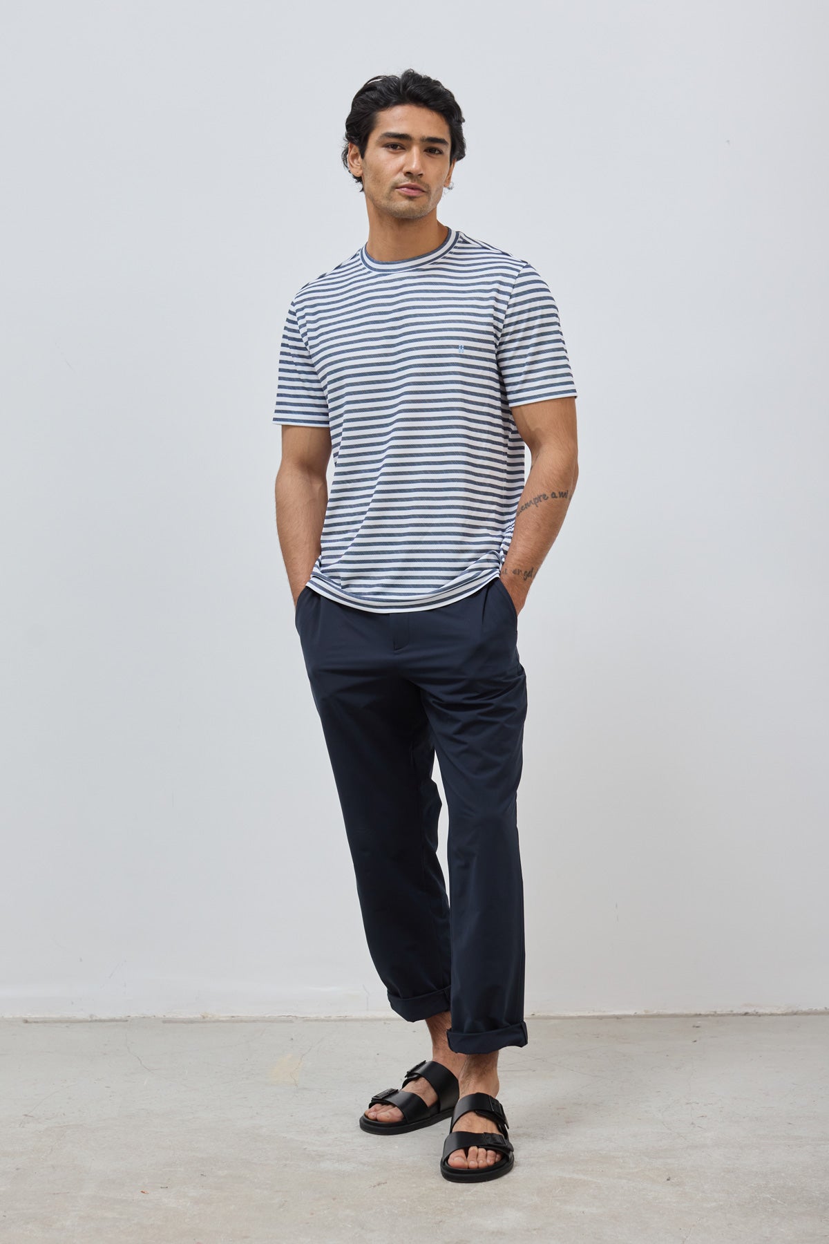 Men's blue striped t-shirt