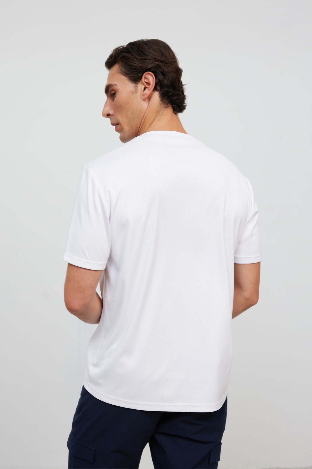 Camiseta hombre cuello redondo blanca Soft