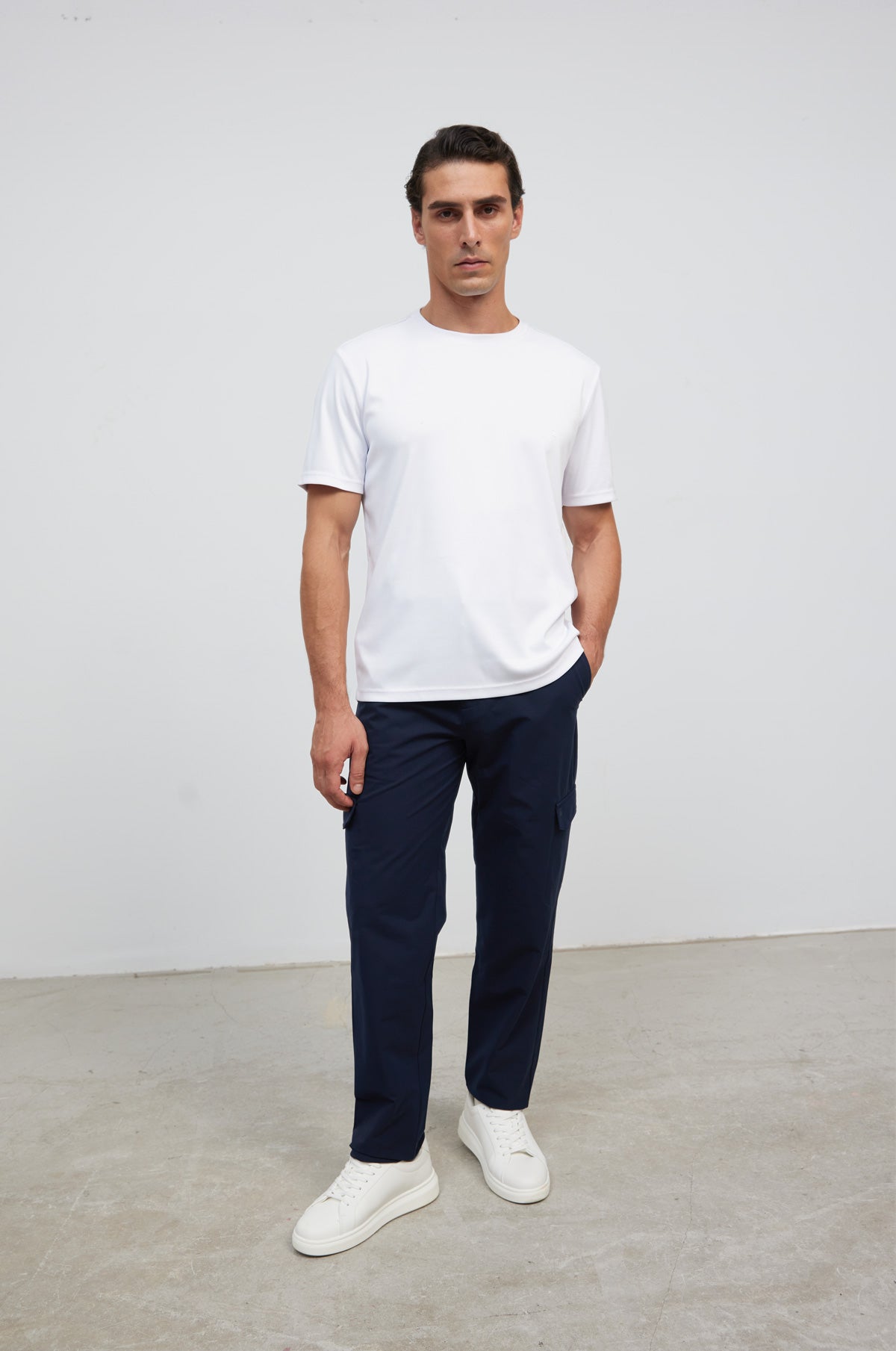 Camiseta hombre cuello redondo blanca Soft