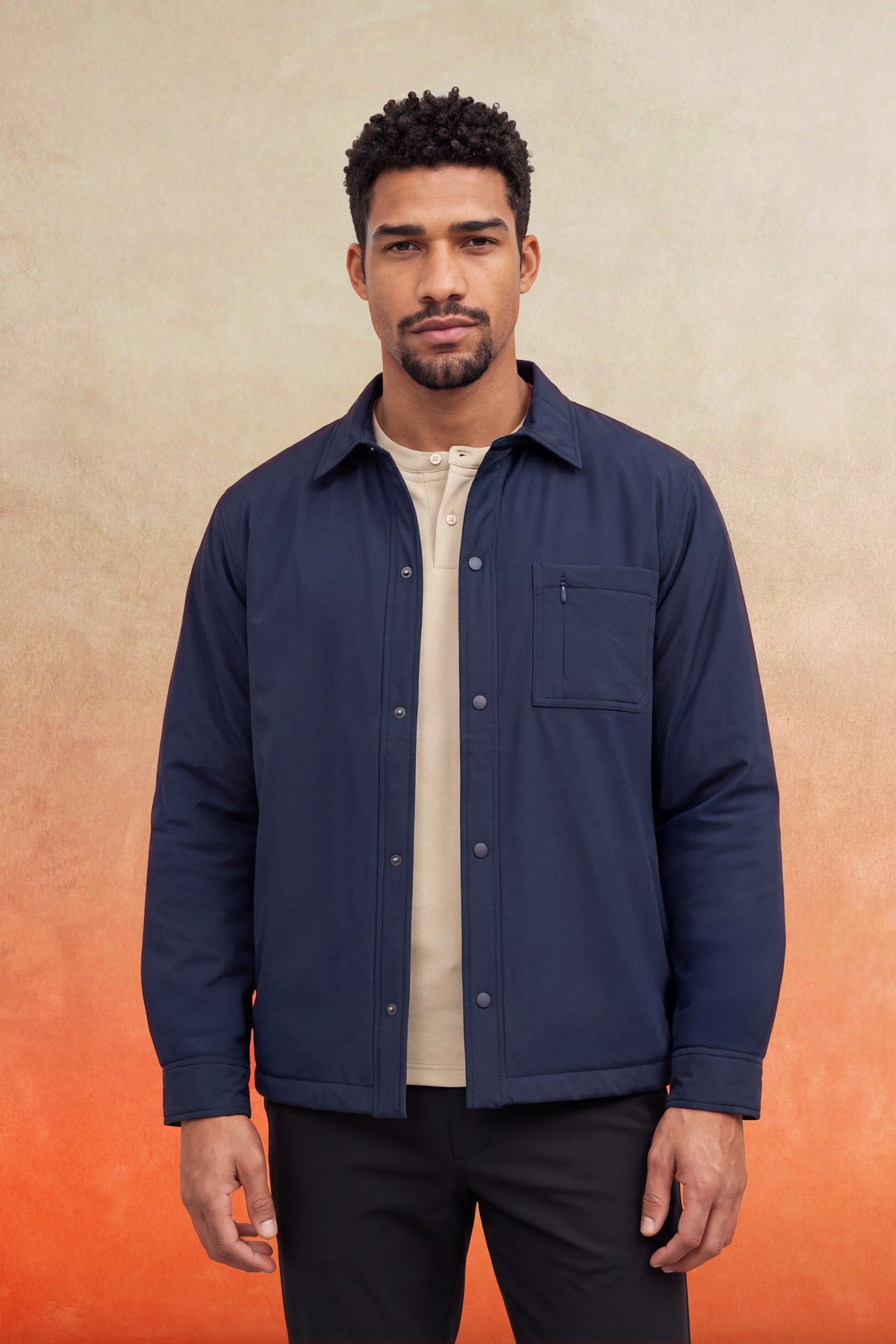 Chaqueta acolchada hombre azul marino