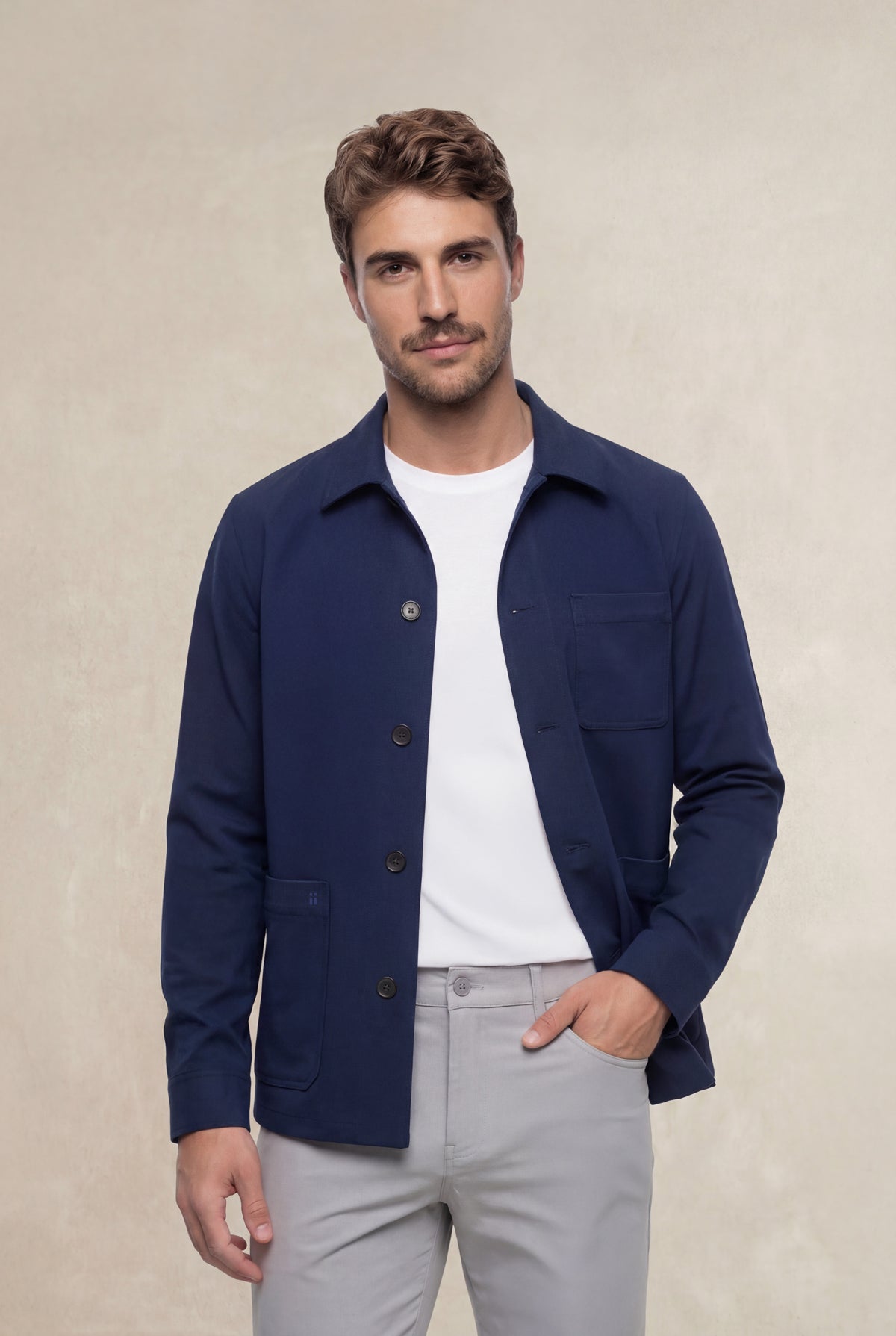 Work jacket masculina azul marinho
