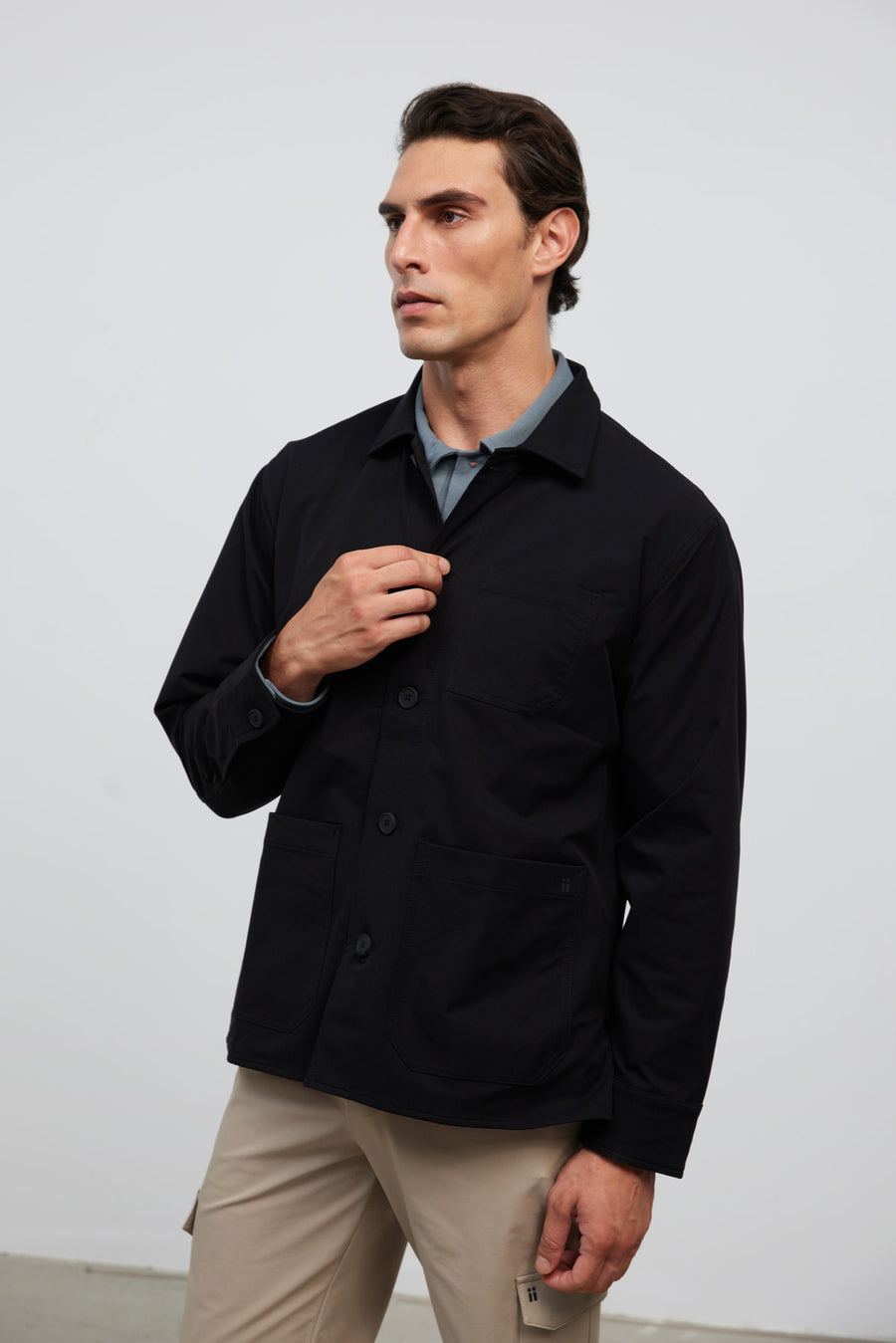 Casaco de trabalho masculino Black Nova