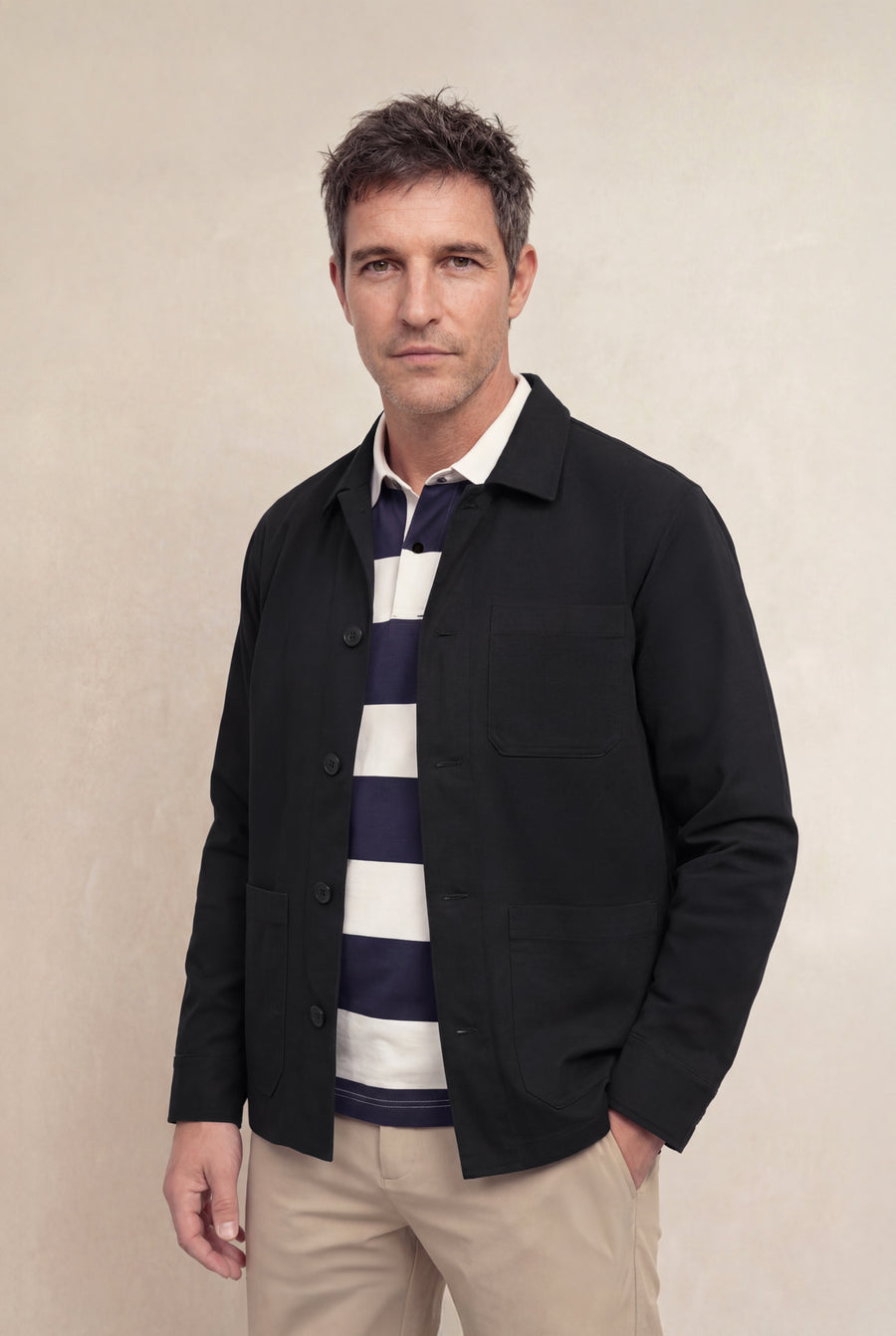 Casaco de trabalho masculino Black Nova