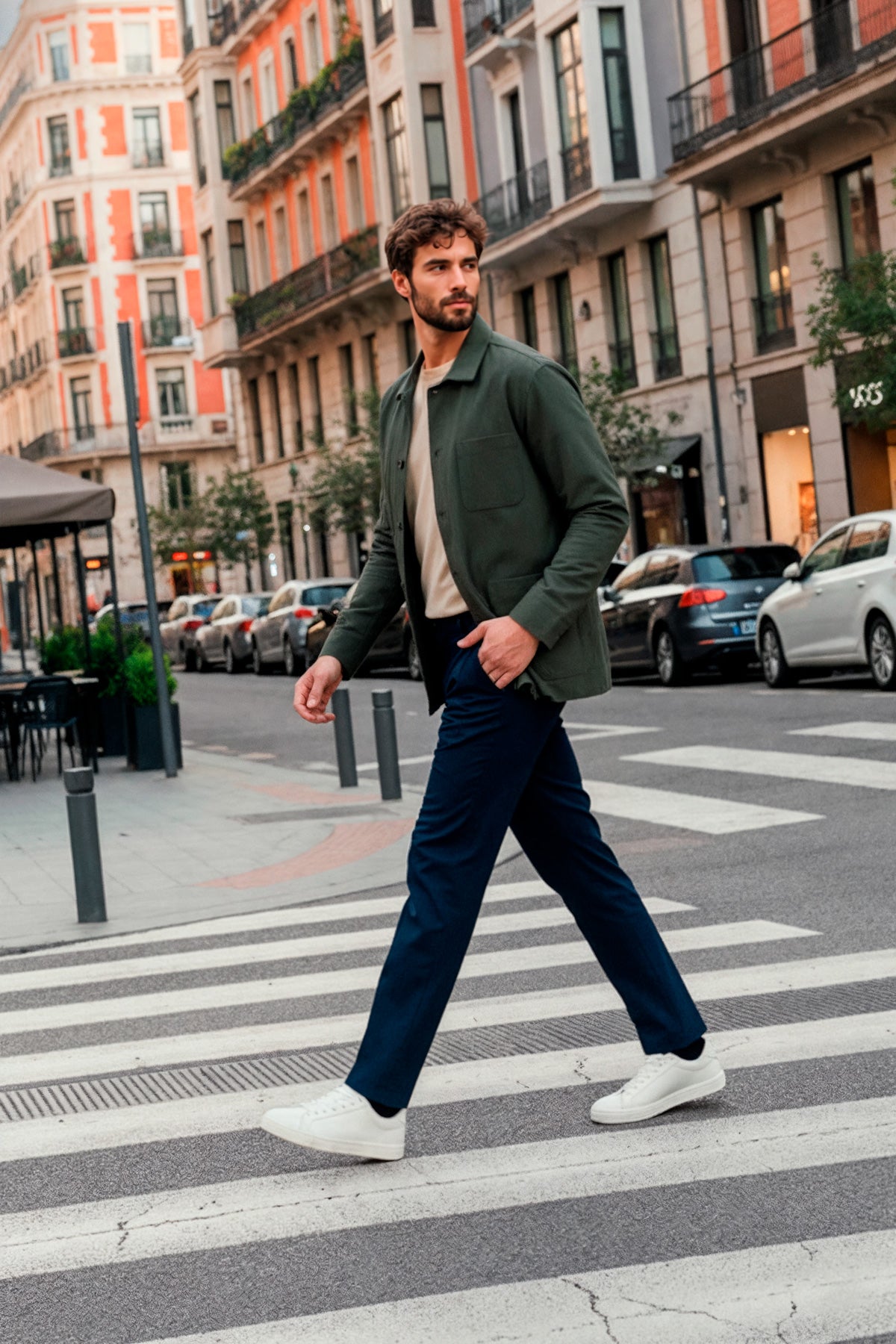 chaqueta worker verde nova andando