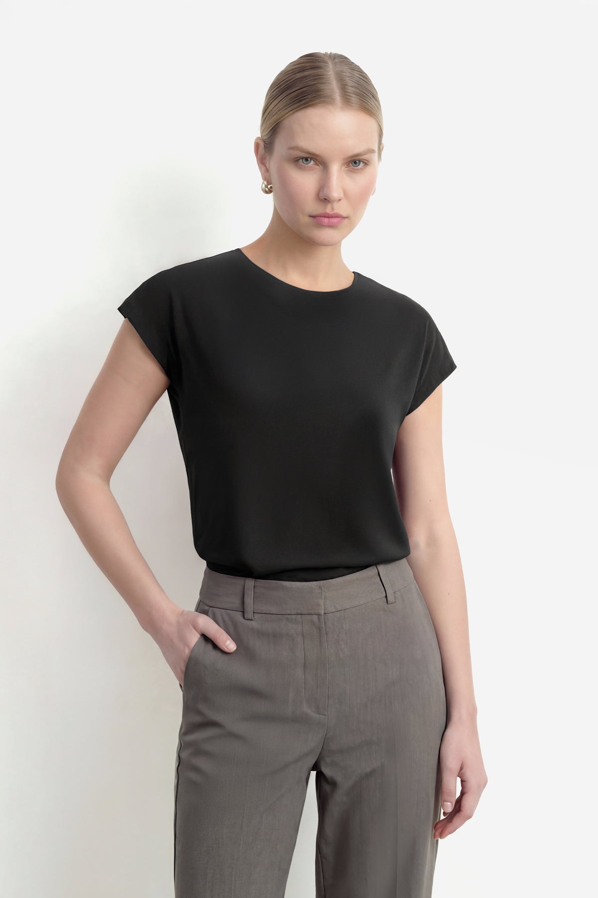 Camiseta manga kimono negra