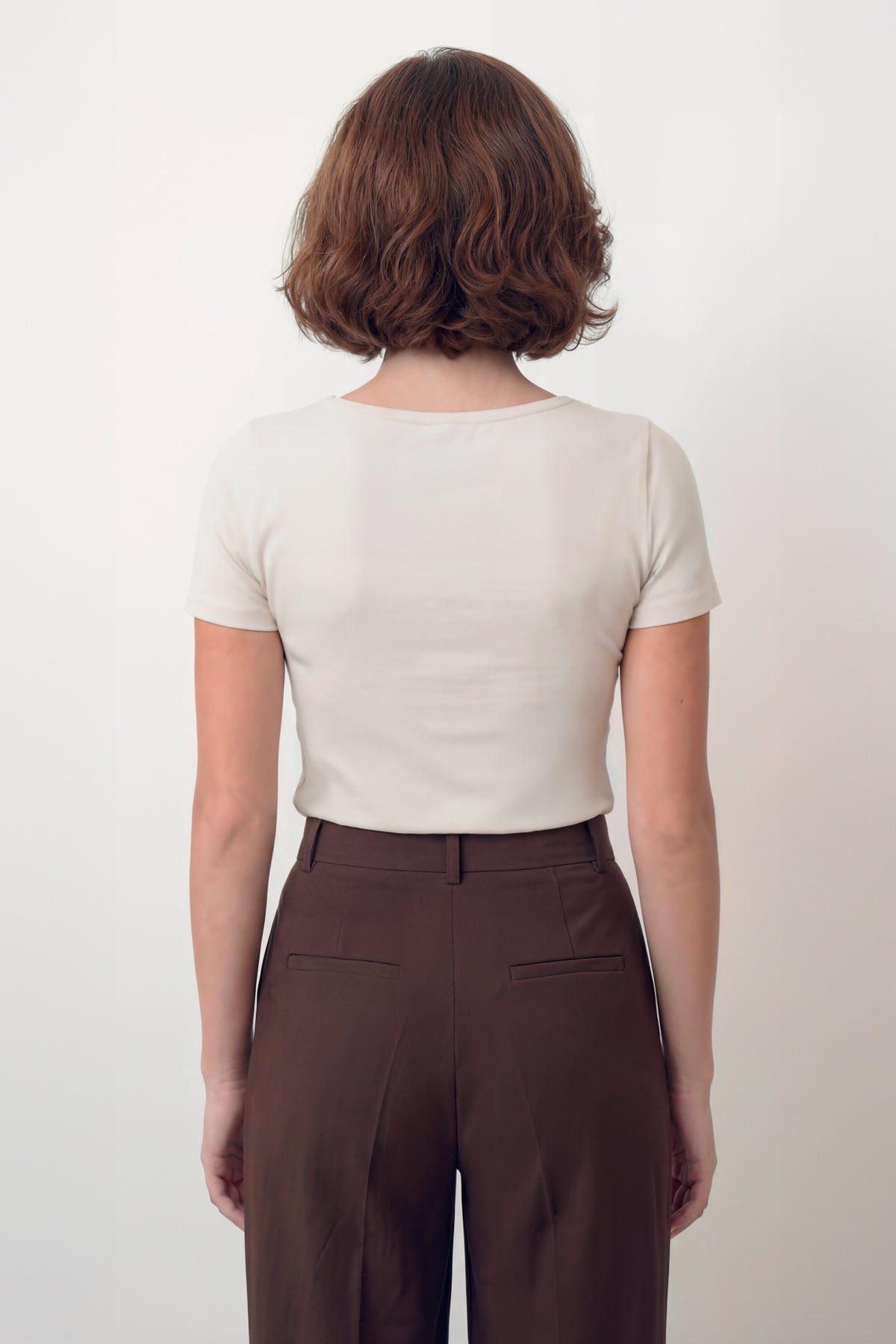 Camiseta mujer seamless blanco roto