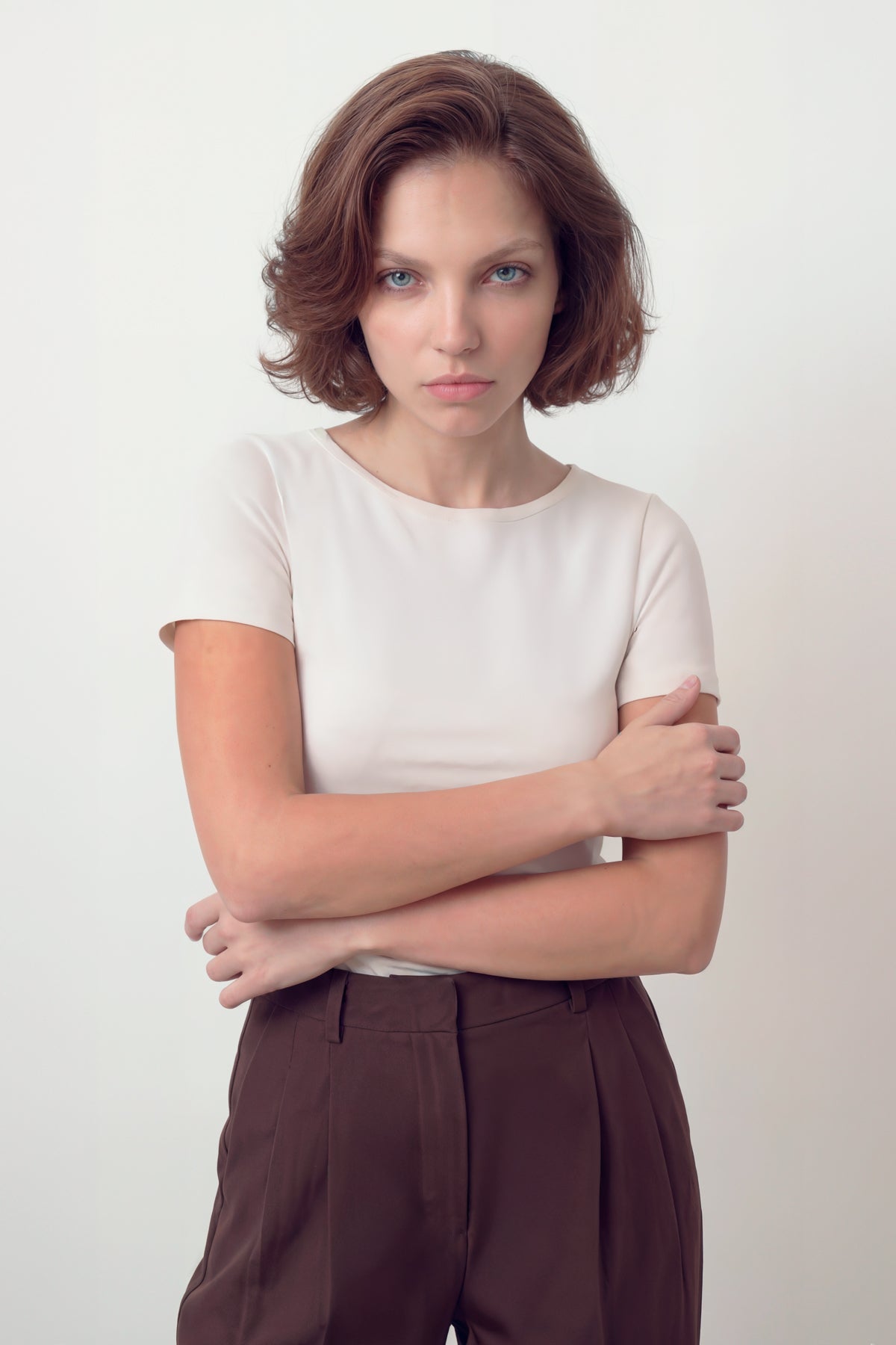 Camiseta mujer seamless blanco roto