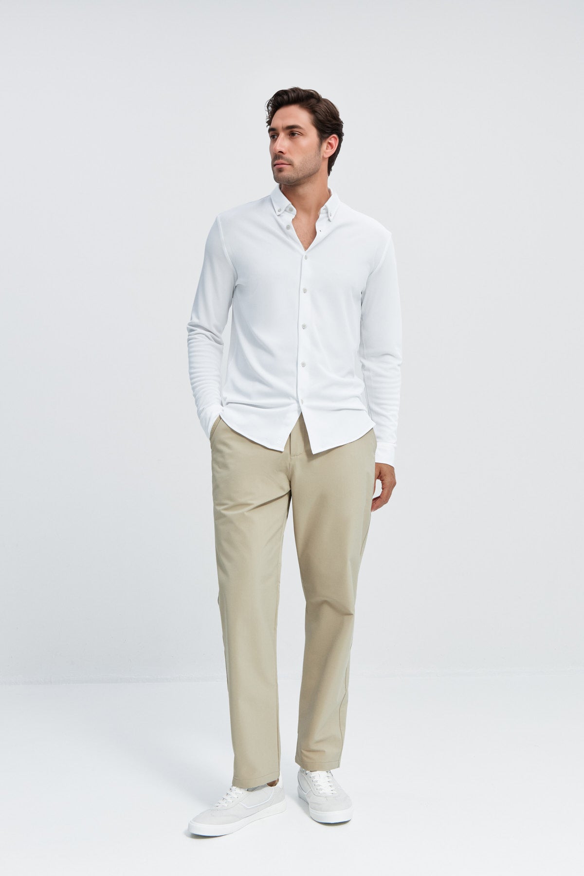 Camisa casual  hombre blanca medium