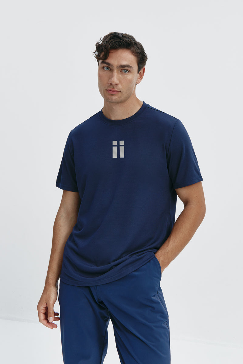 Camiseta hombre azul marino con logo