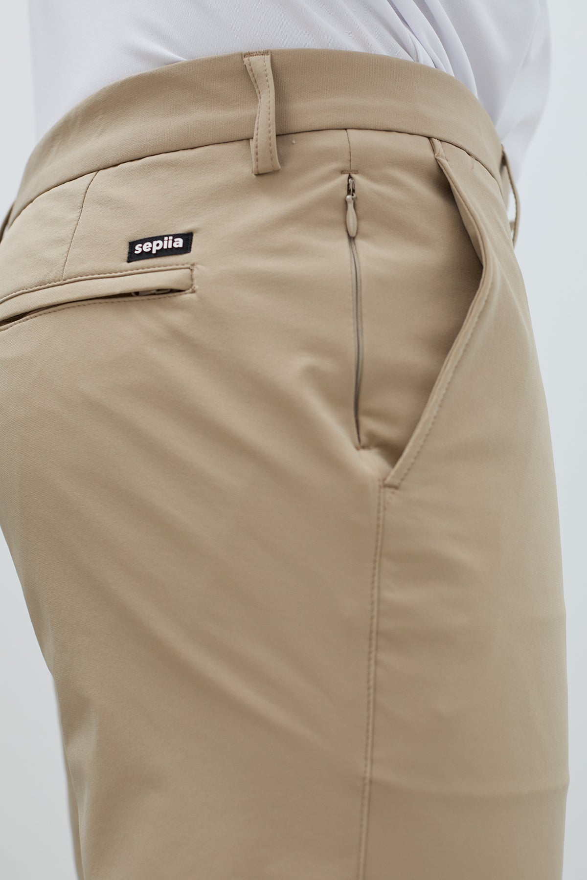 Men's Nova beige slim fit trousers