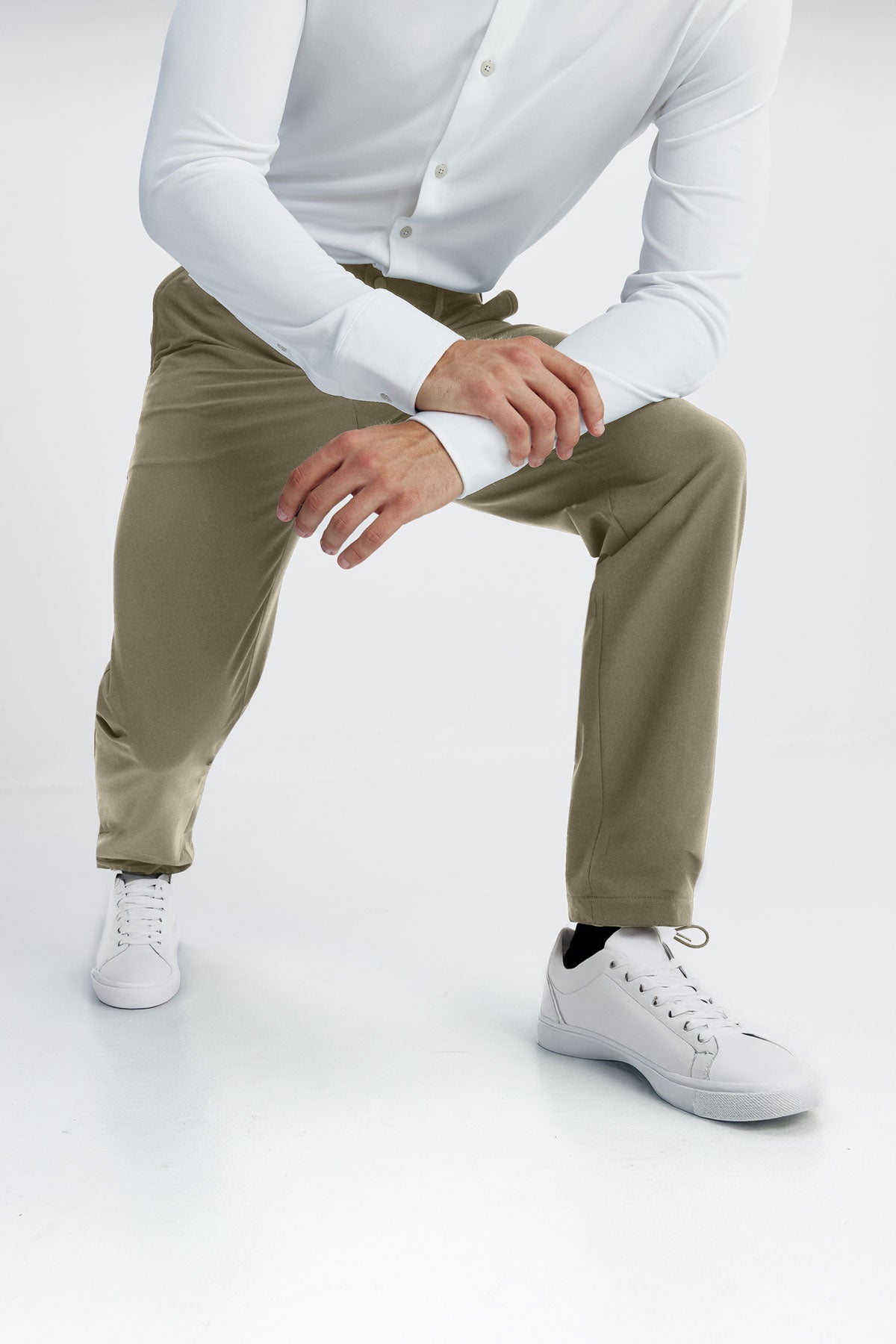 Nova green slim fit men's trousers