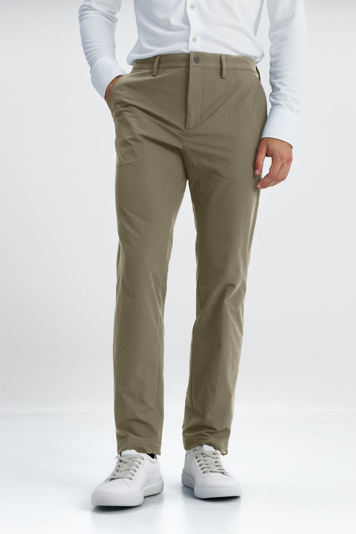 Nova green slim fit men's trousers