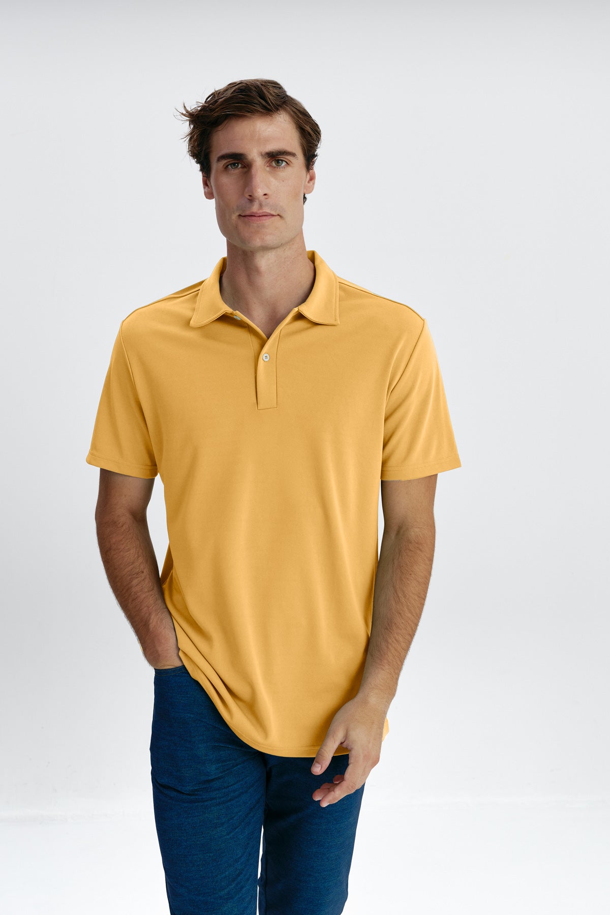 Short sleeve polo shirt yellow nectar