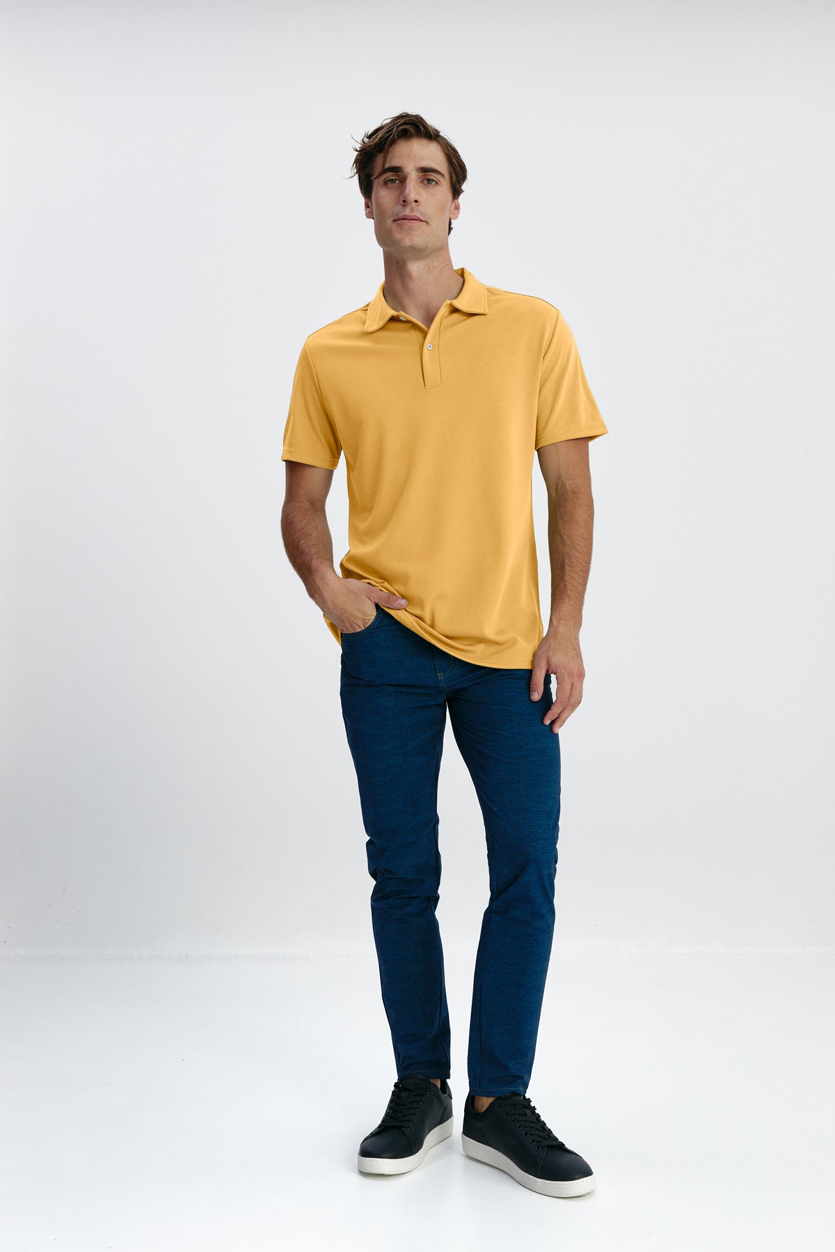 Short sleeve polo shirt yellow nectar