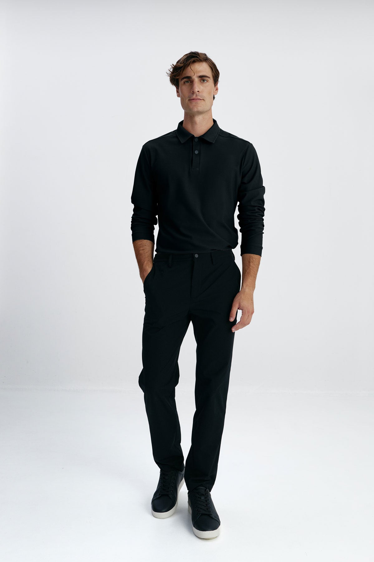 Playera Camiseta Larga Negra Hombre Playera De Fitness De Manga