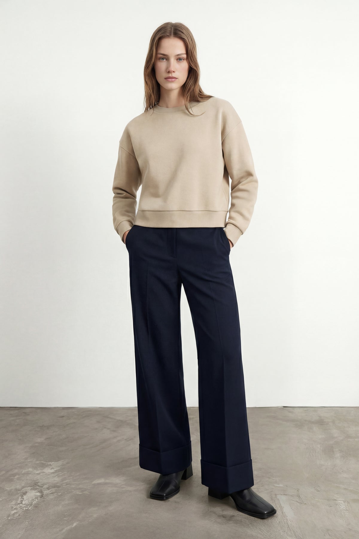 Sudadera mujer beige