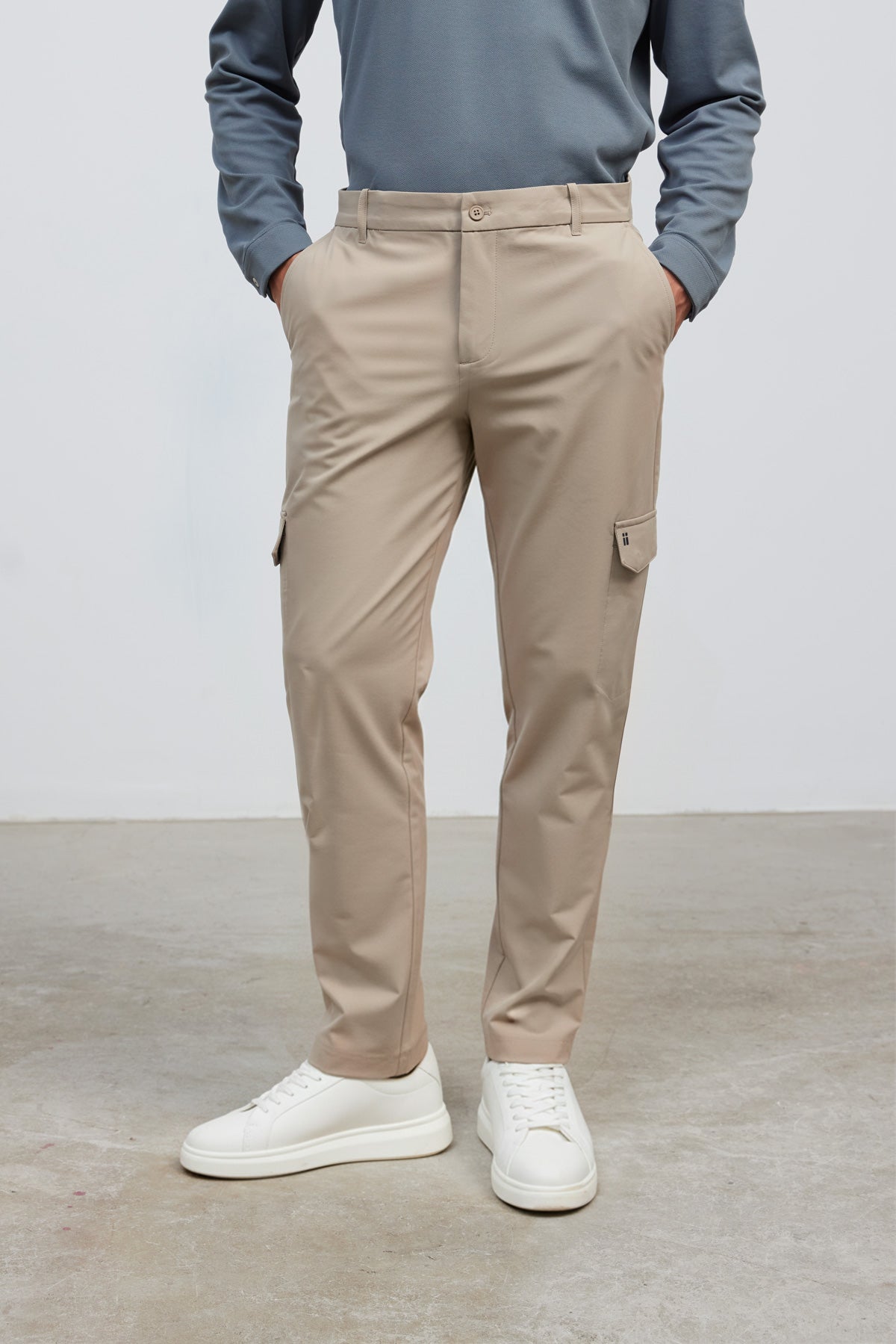 Calça cargo homem bege Nova