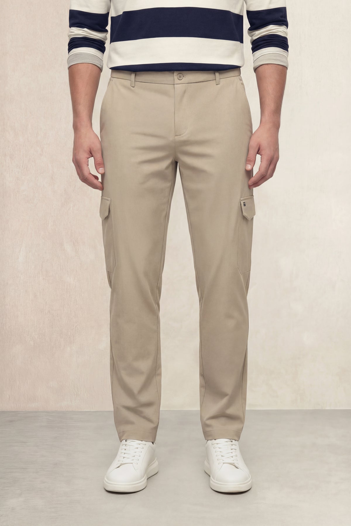 Calça cargo homem bege Nova