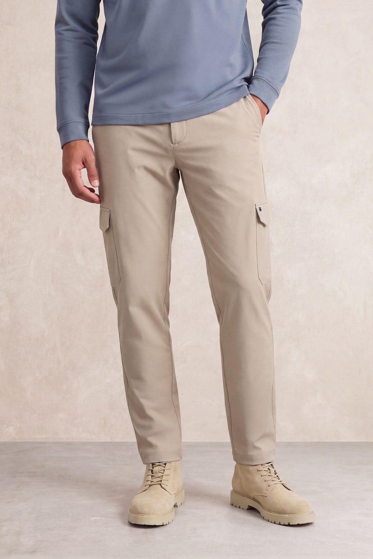 Calça cargo homem bege Nova