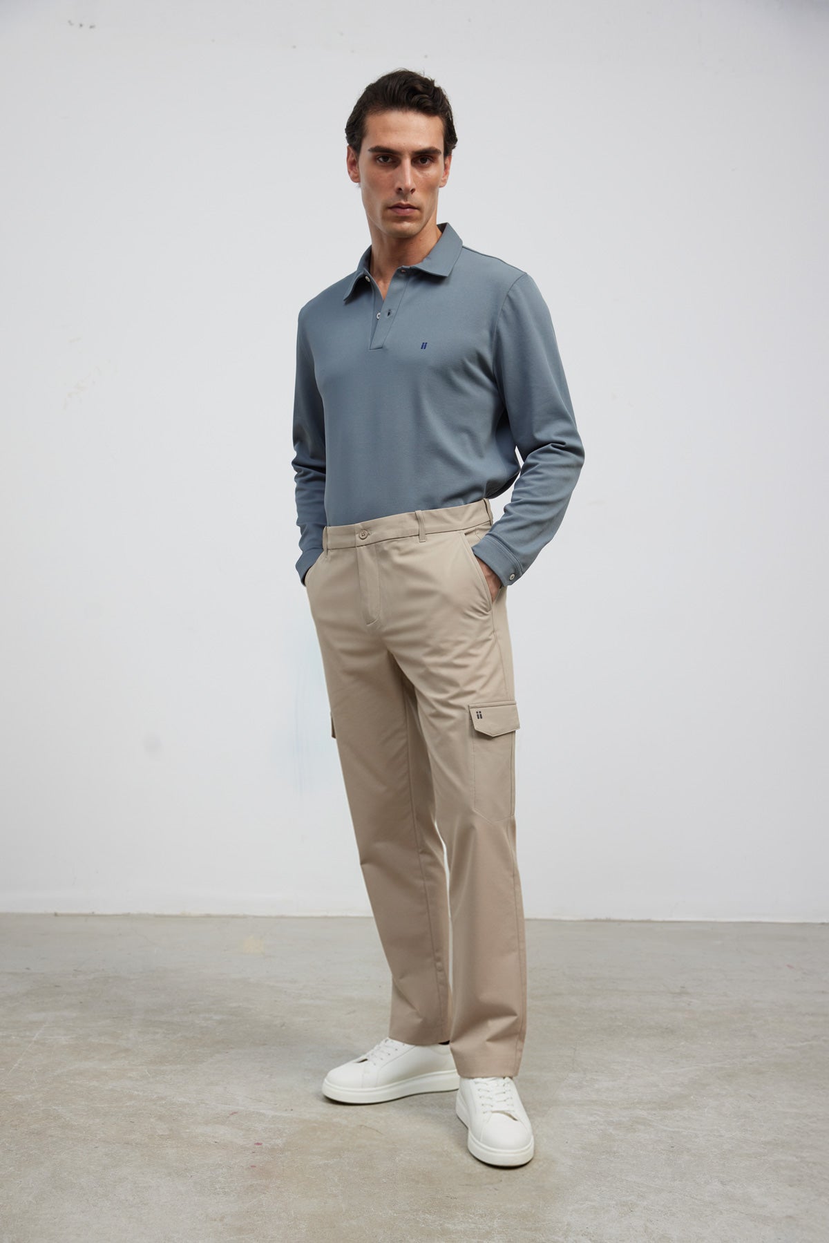 Calça cargo homem bege Nova