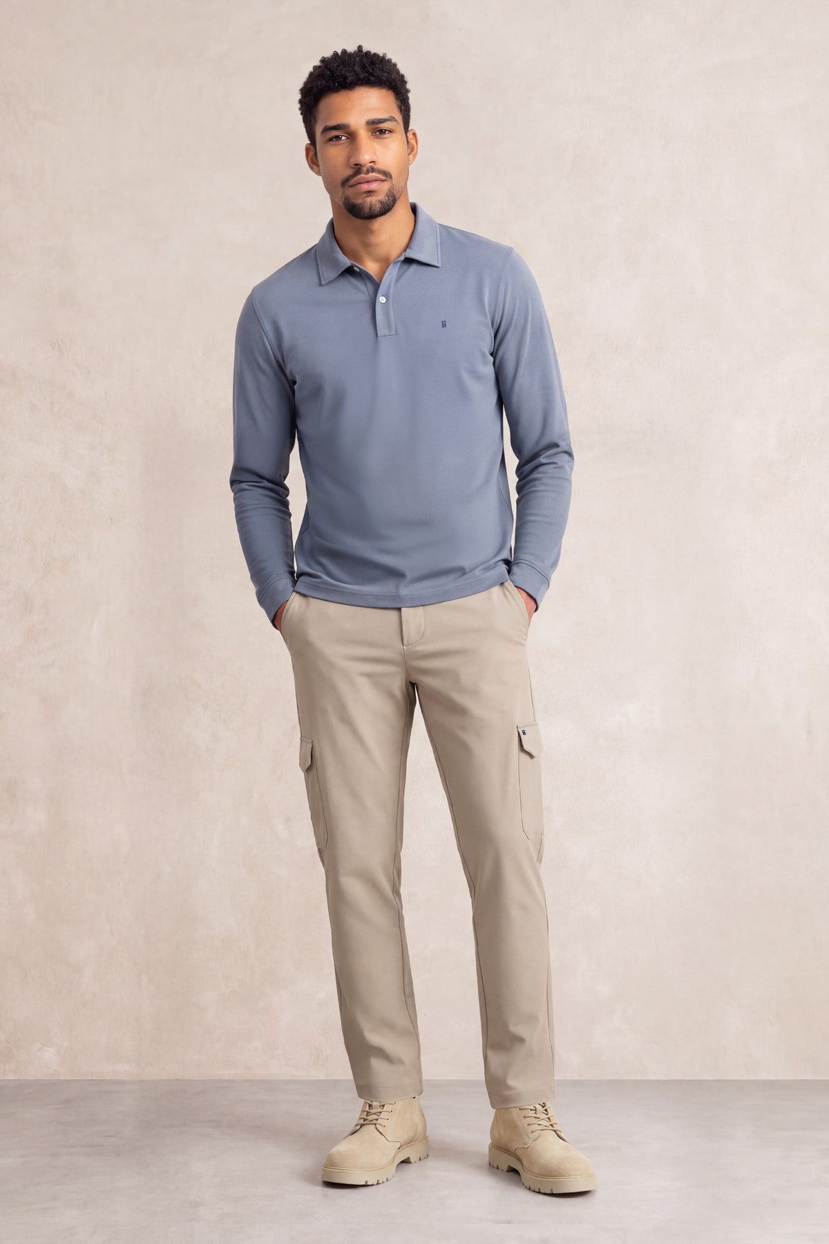 Calça cargo homem bege Nova