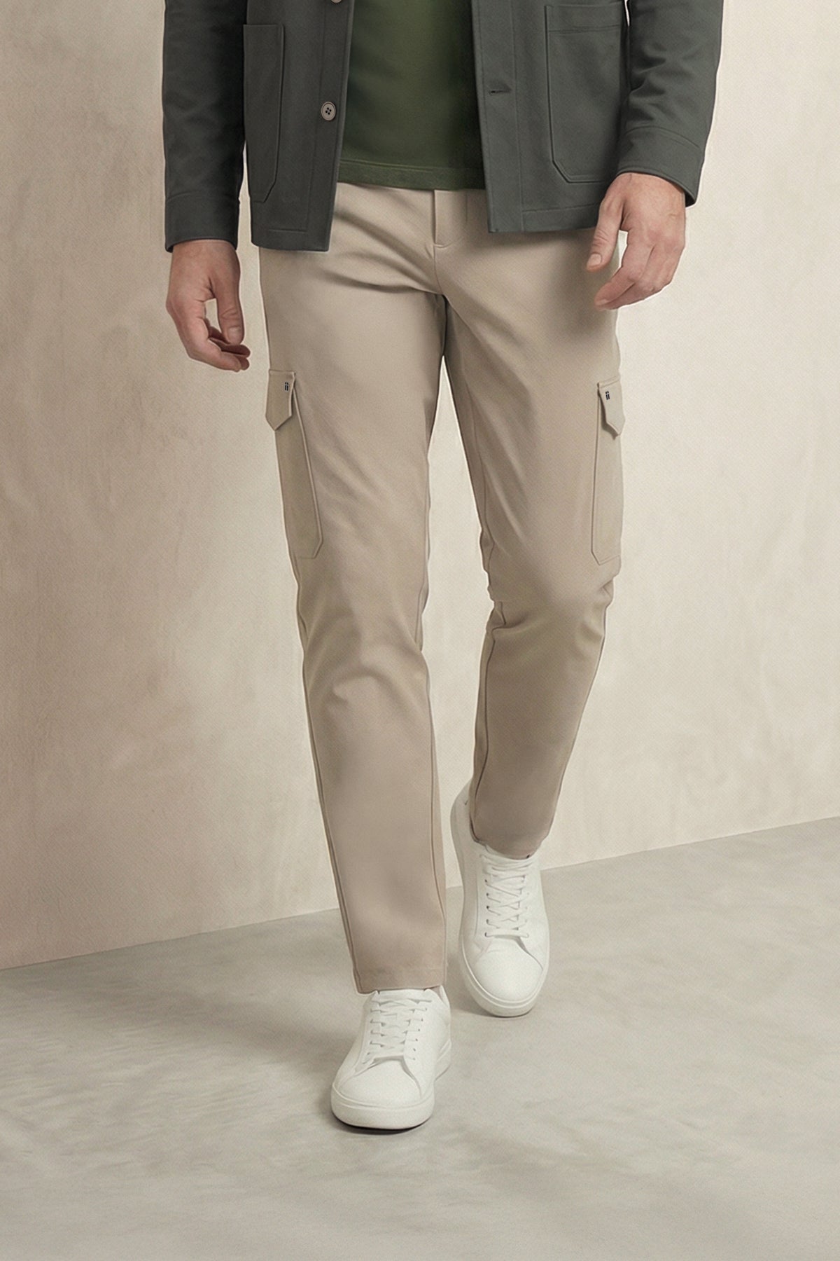 Pantalon cargo hombre beige Nova