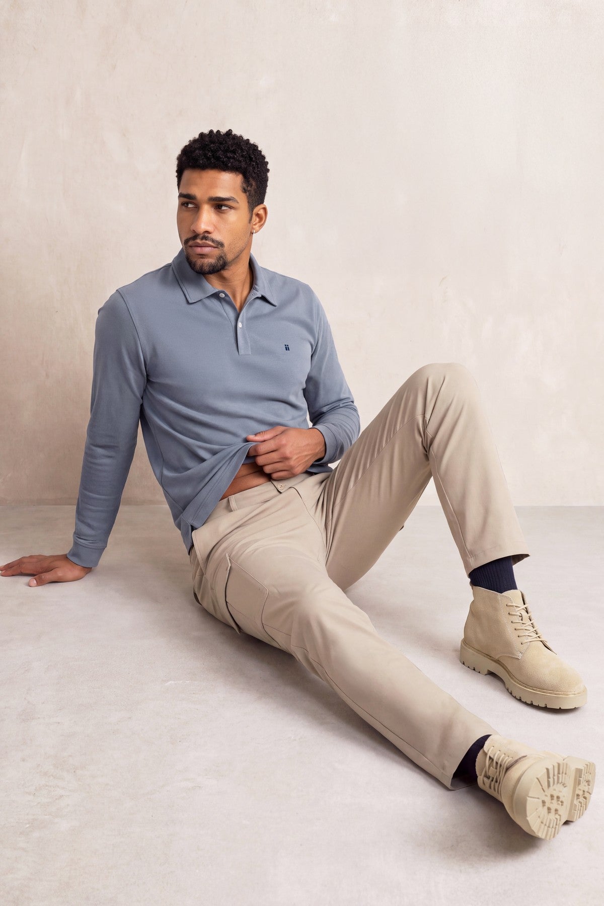 Calça cargo homem bege Nova
