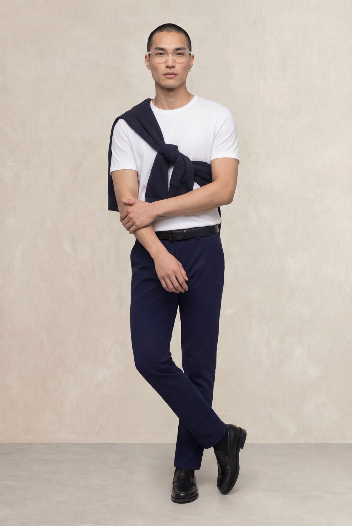 Calça chino Nova slim fit azul marinho homem