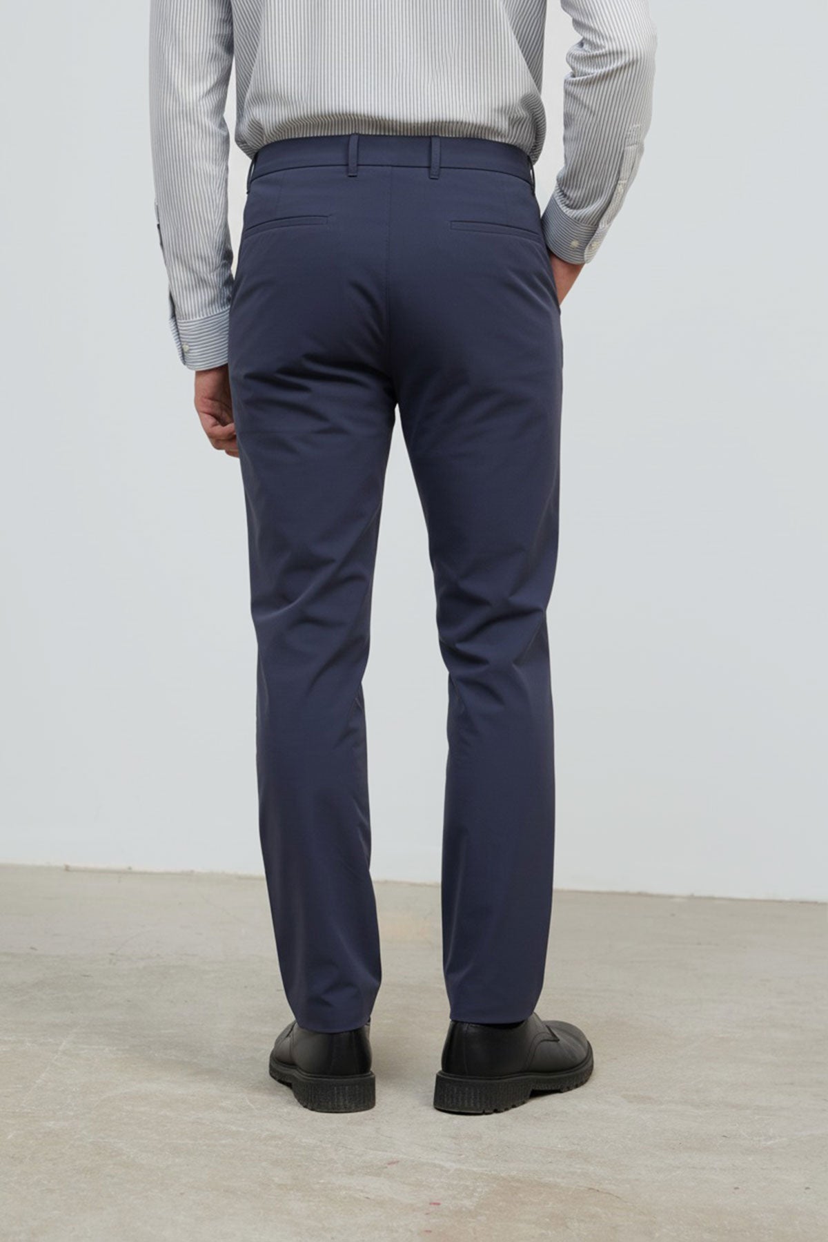 Pantalon chino hombre azul medio slim Nova