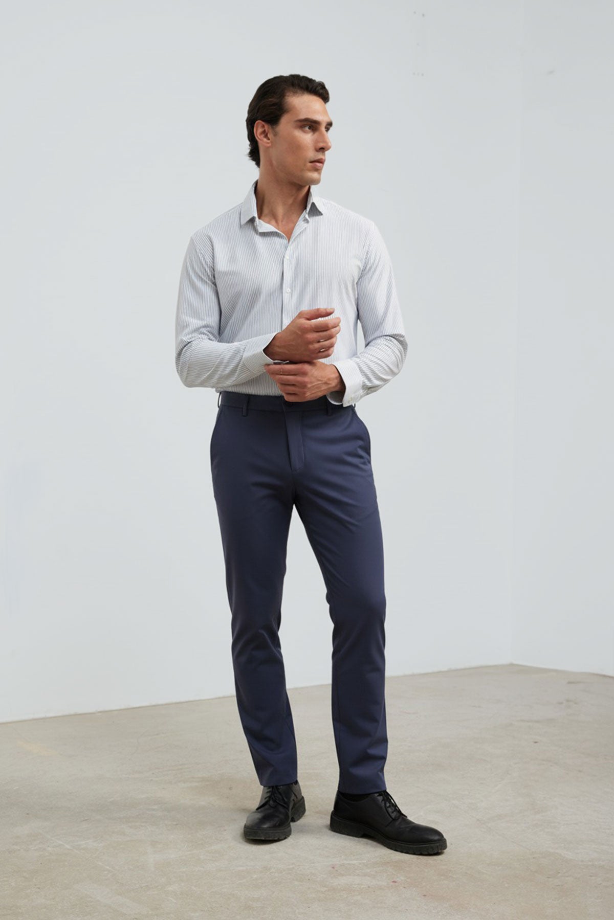 Pantalon chino hombre azul medio slim Nova