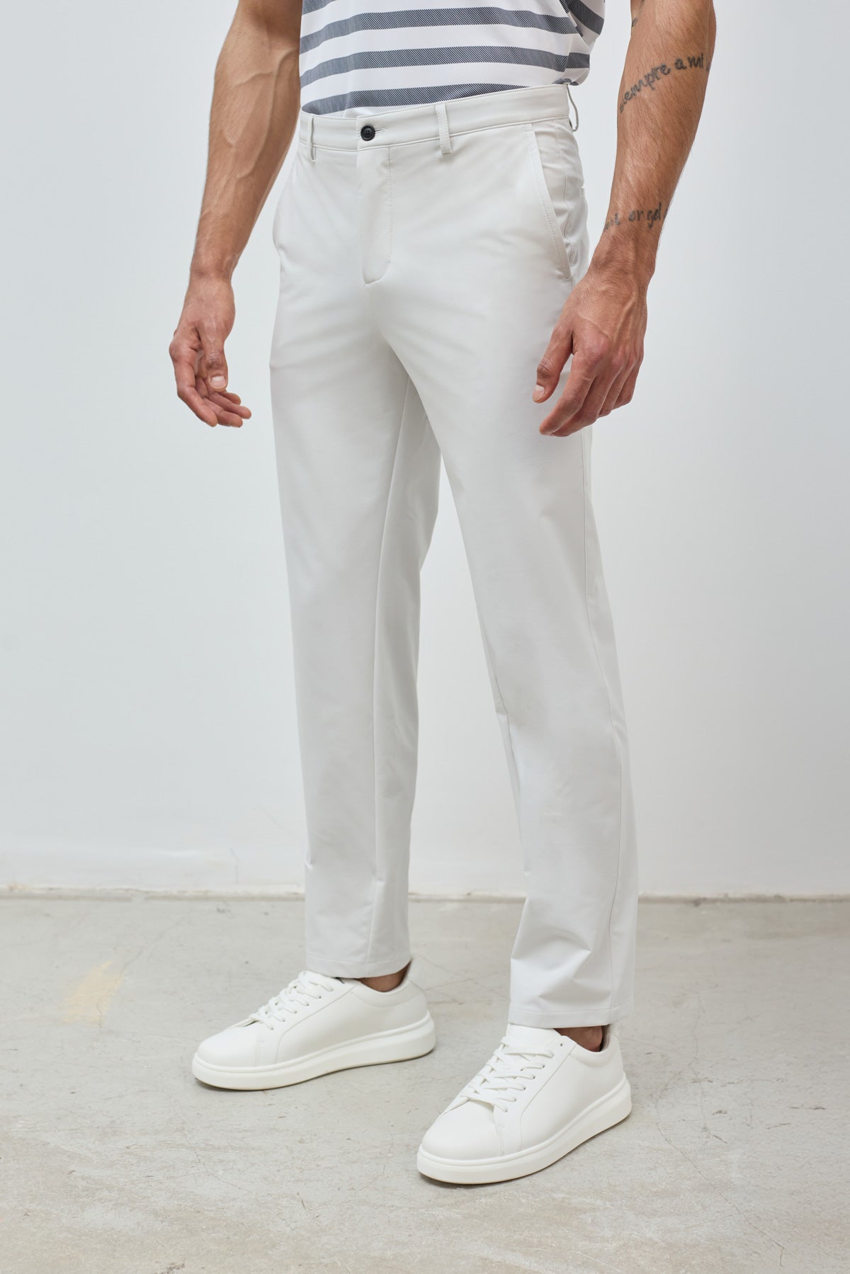 Nova slim fit bone chino pants for men