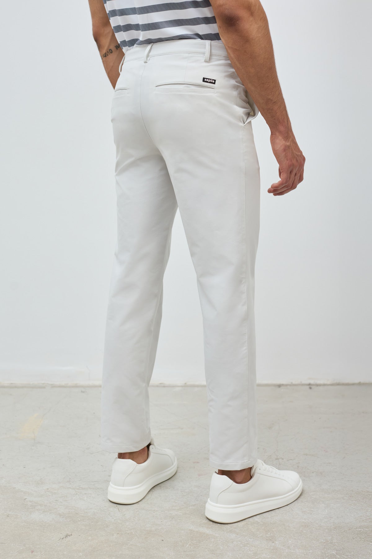 Nova slim fit bone chino pants for men