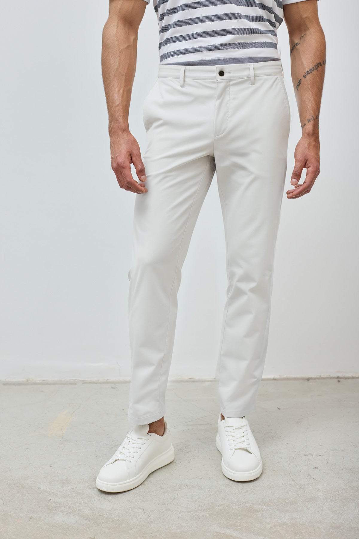 Nova slim fit bone chino pants for men