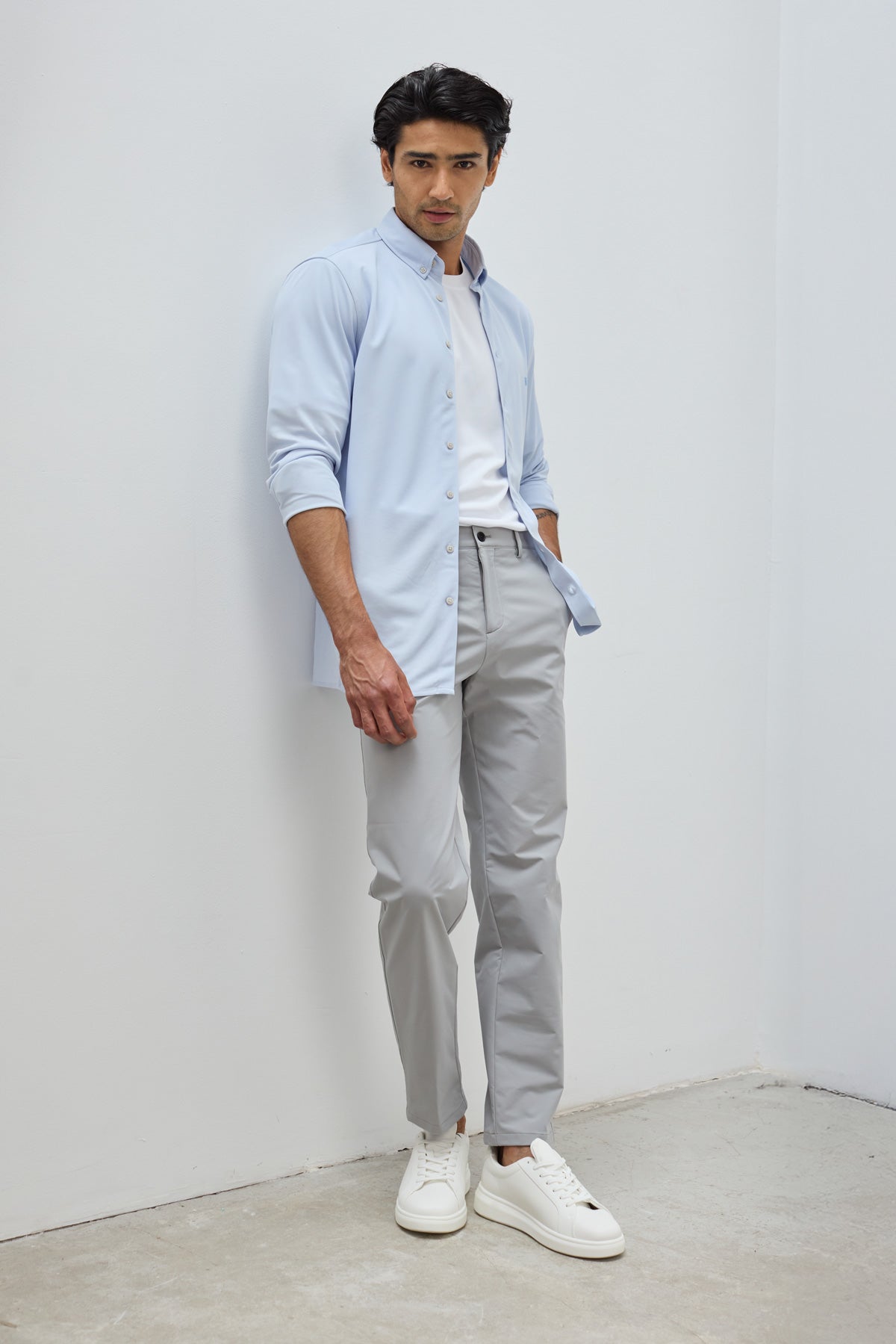 Calça chino homem Nova cinza slim fit