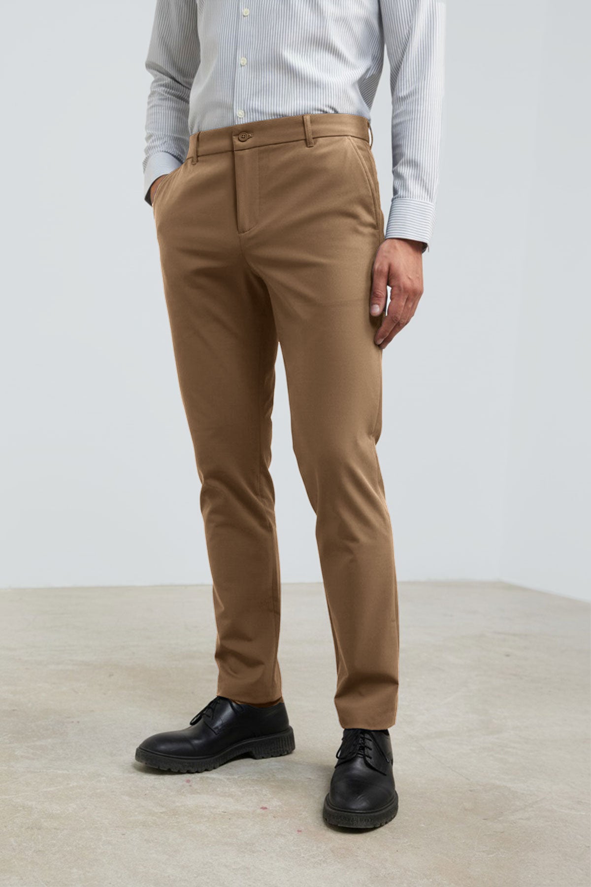 Pantalon chino hombre marron slim Nova