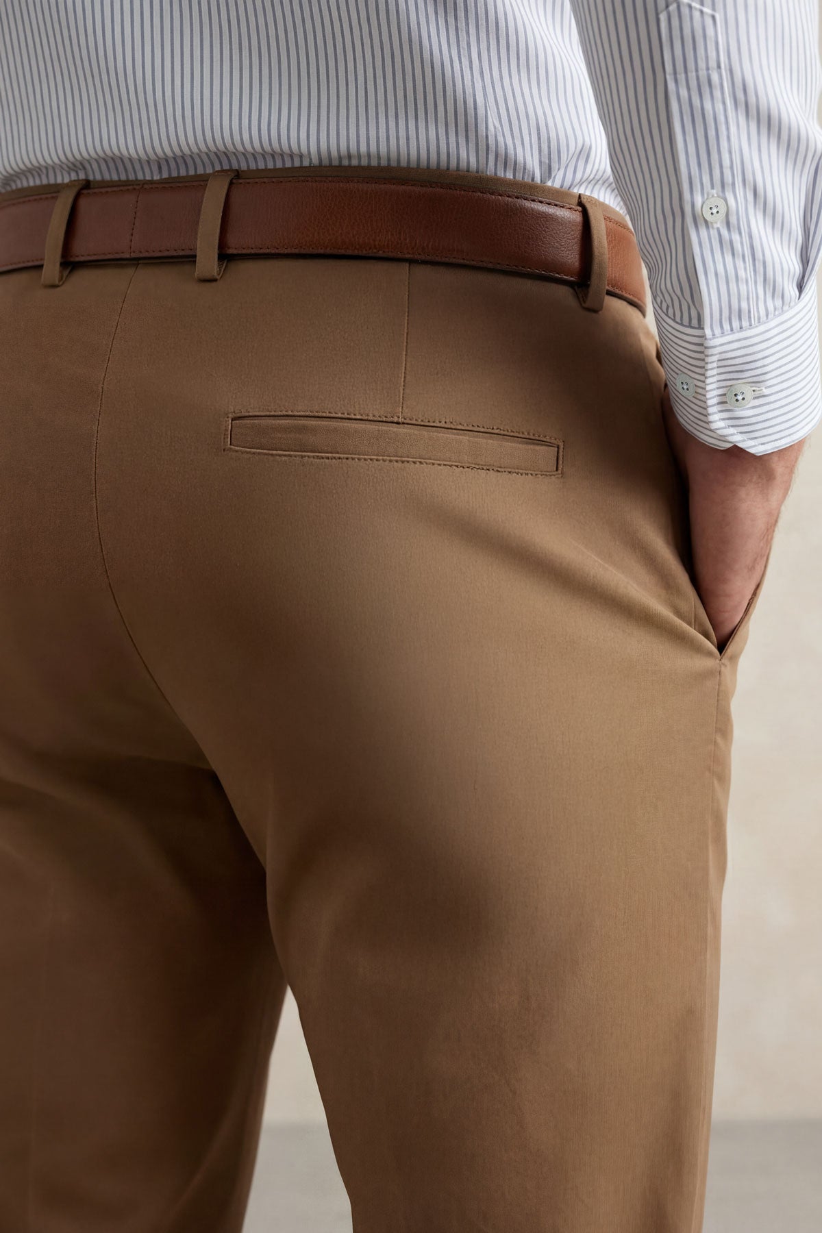 Pantalon chino hombre marron slim Nova