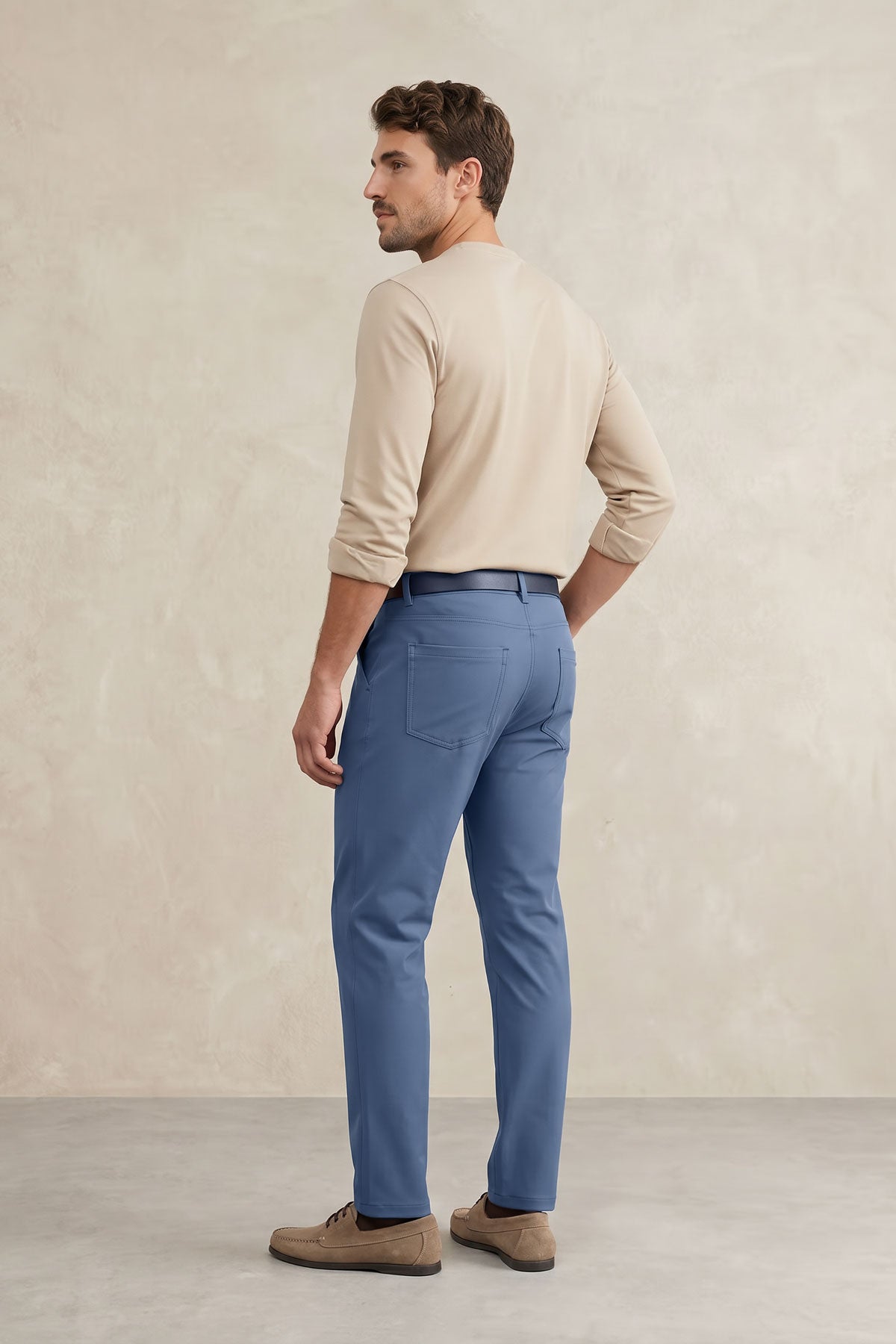 Pantalon hombre 6 bolsillos azul vintage