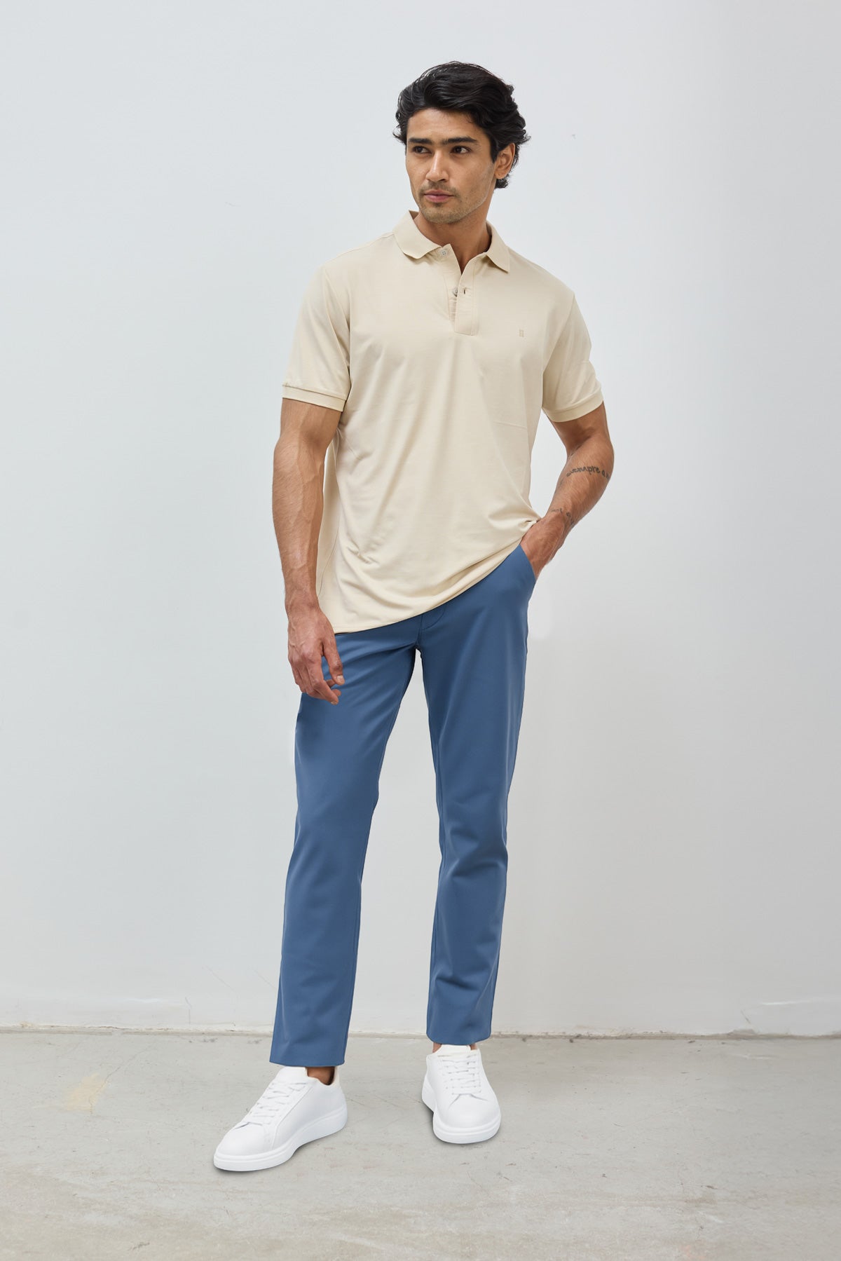 Calças azuis vintage masculinas de 6 bolsos
