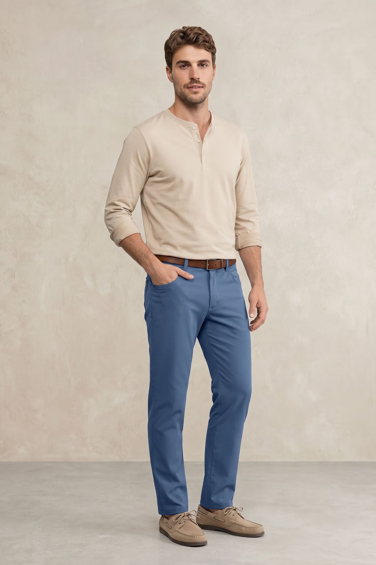 Pantalon hombre 6 bolsillos azul vintage