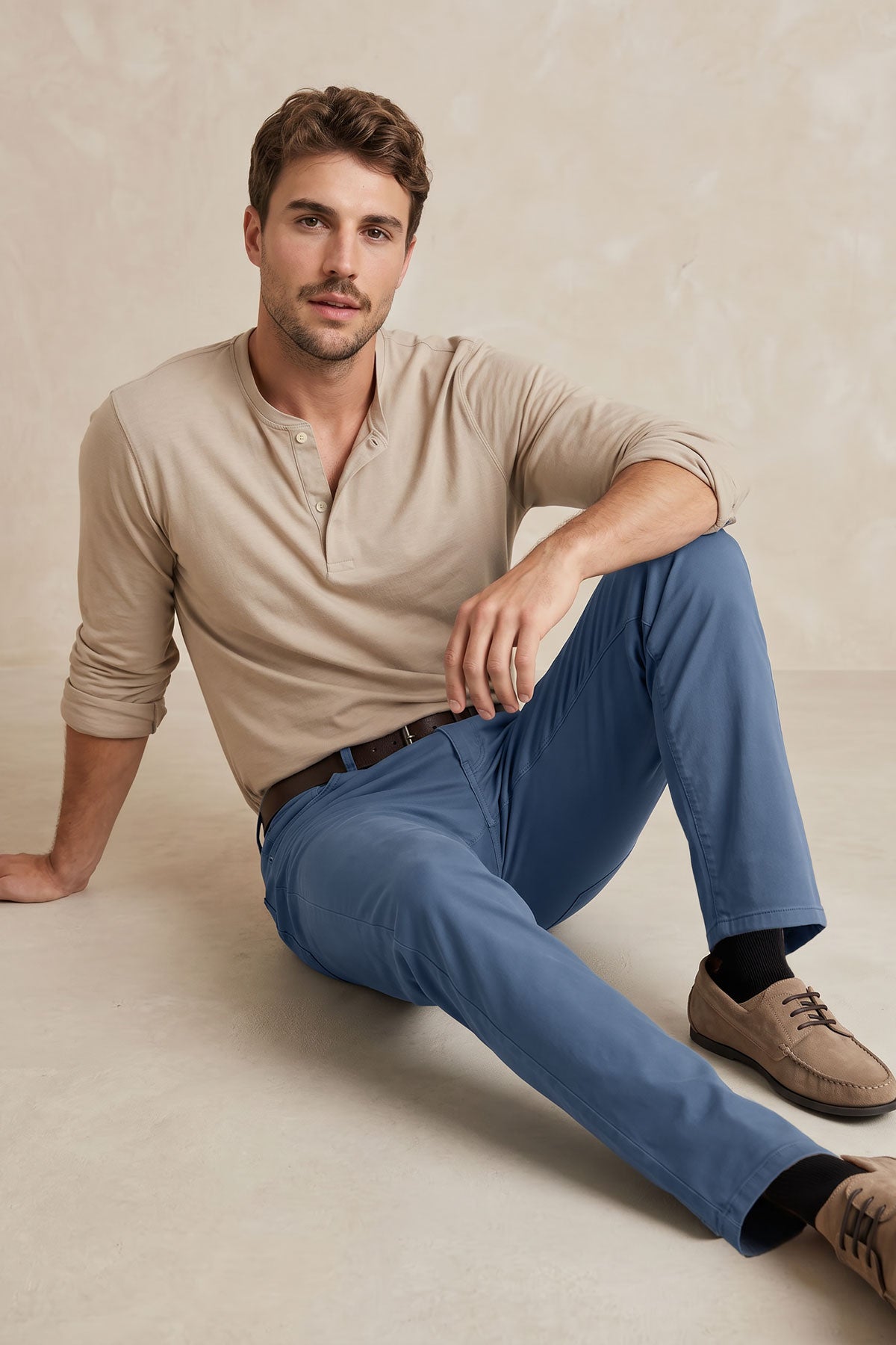 Pantalon hombre 6 bolsillos azul vintage
