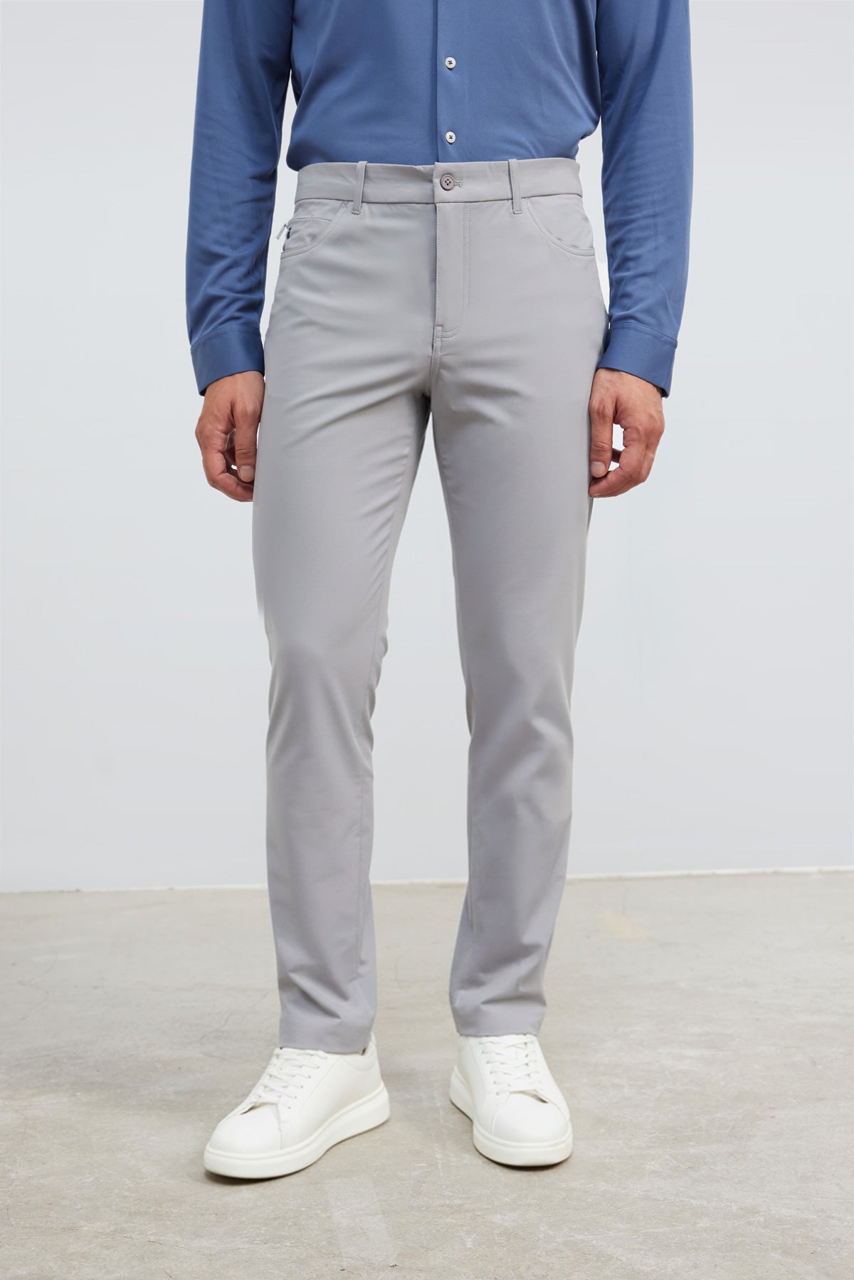 Calça de homem com 5 bolsos cinza Nova