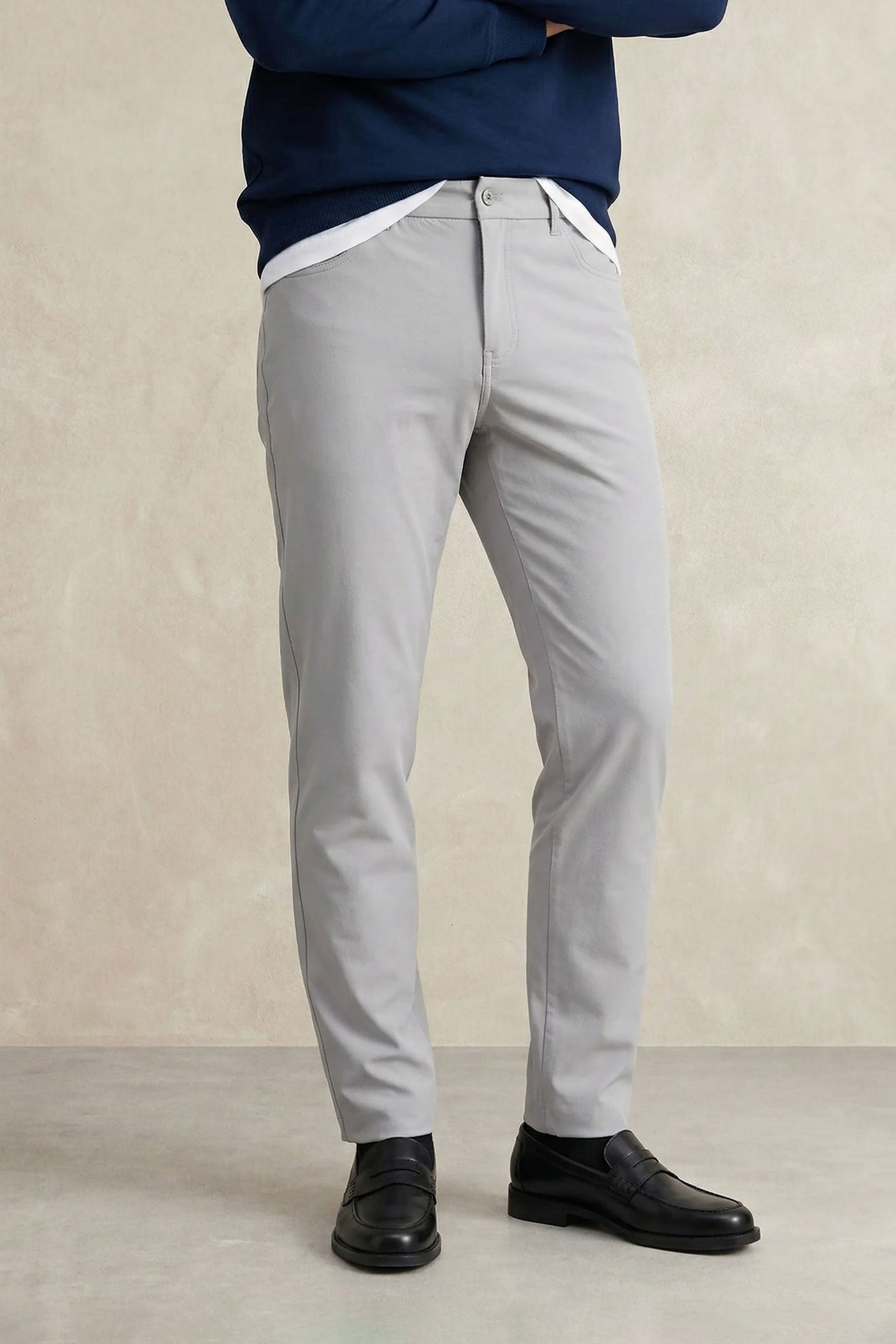 Calça de homem com 5 bolsos cinza Nova