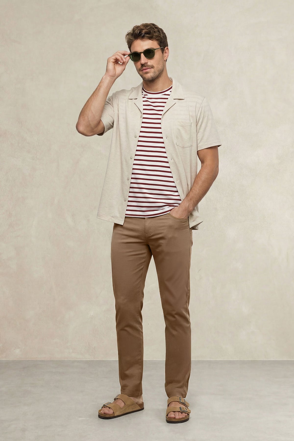 Pantalon hombre 6 bolsillos marron Nova