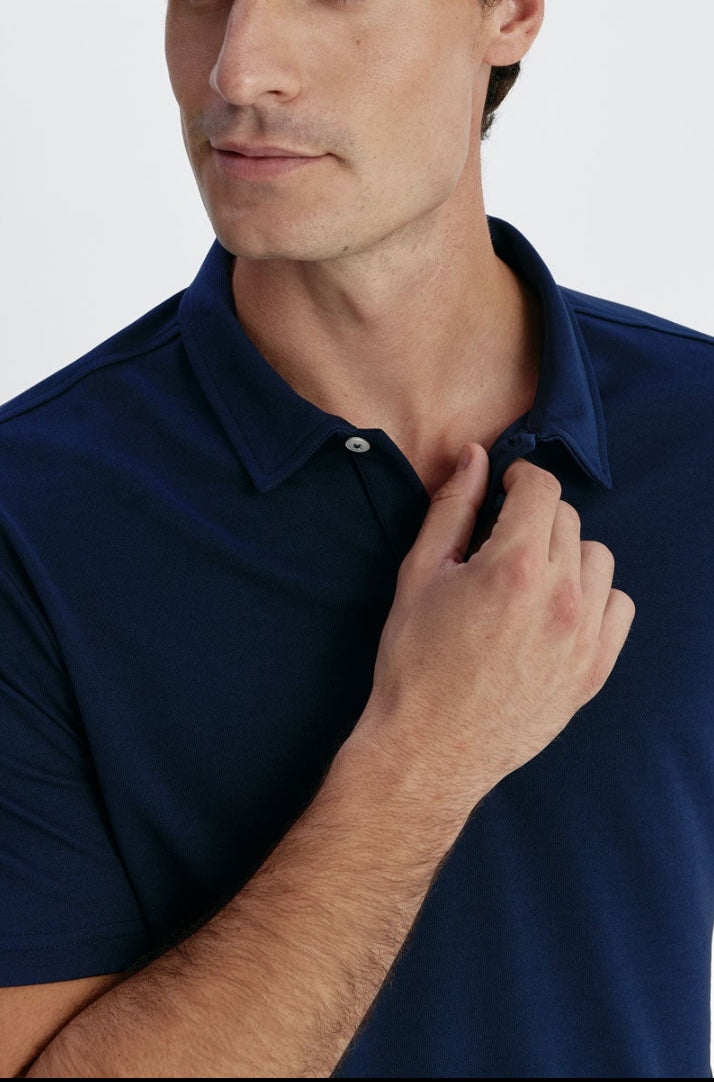 Polo azul marino manga corta hombre