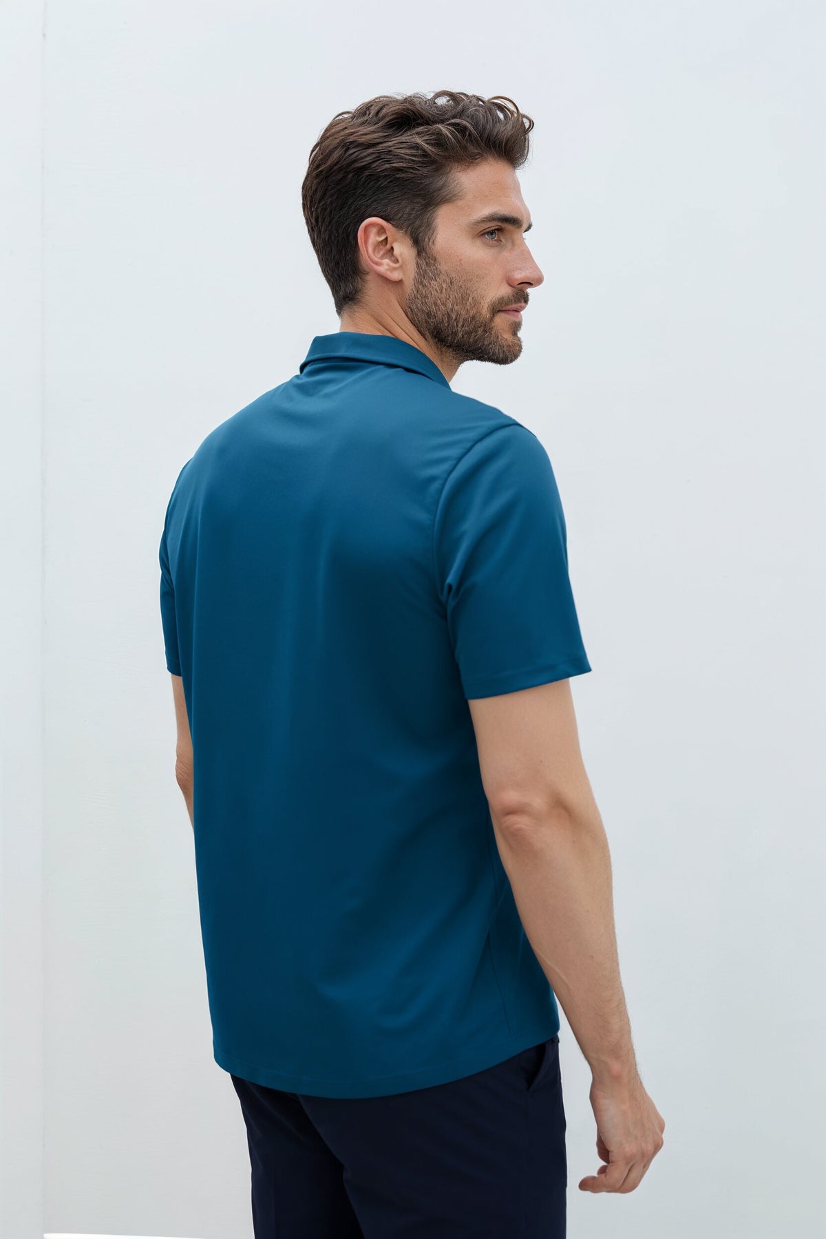 Polo de homem de manga curta azul Neptune
