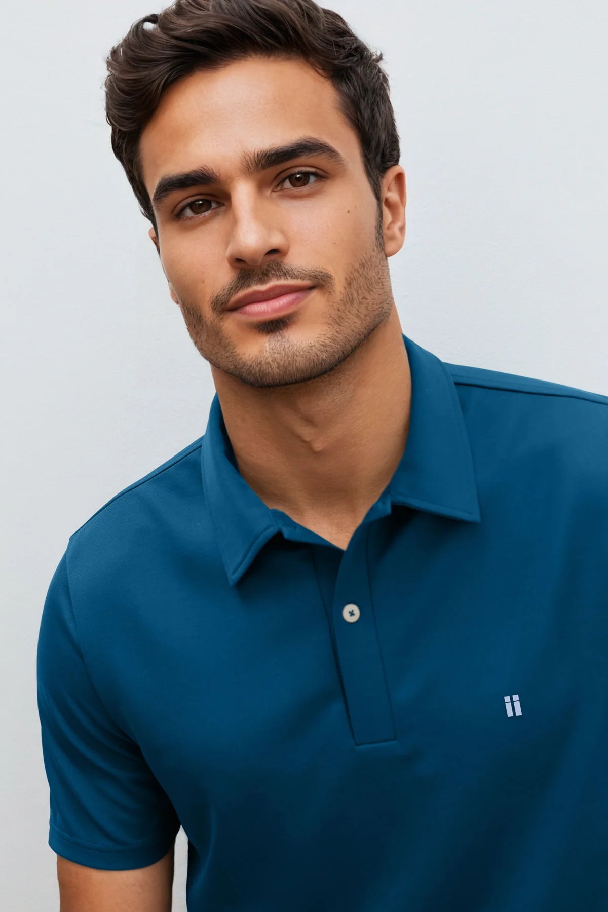 Polo hombre manga corta azul neptuno 