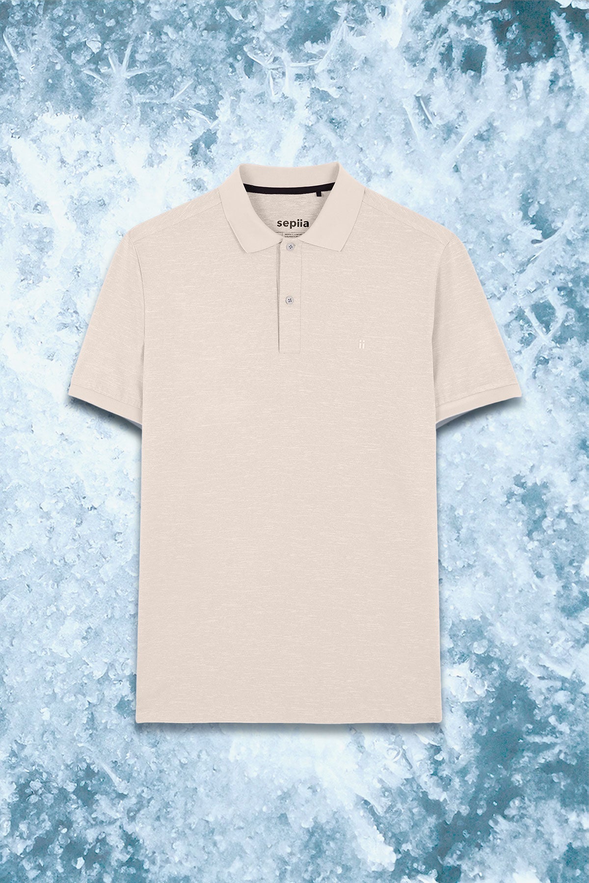 Camisa polo masculina ICE bege mesclada