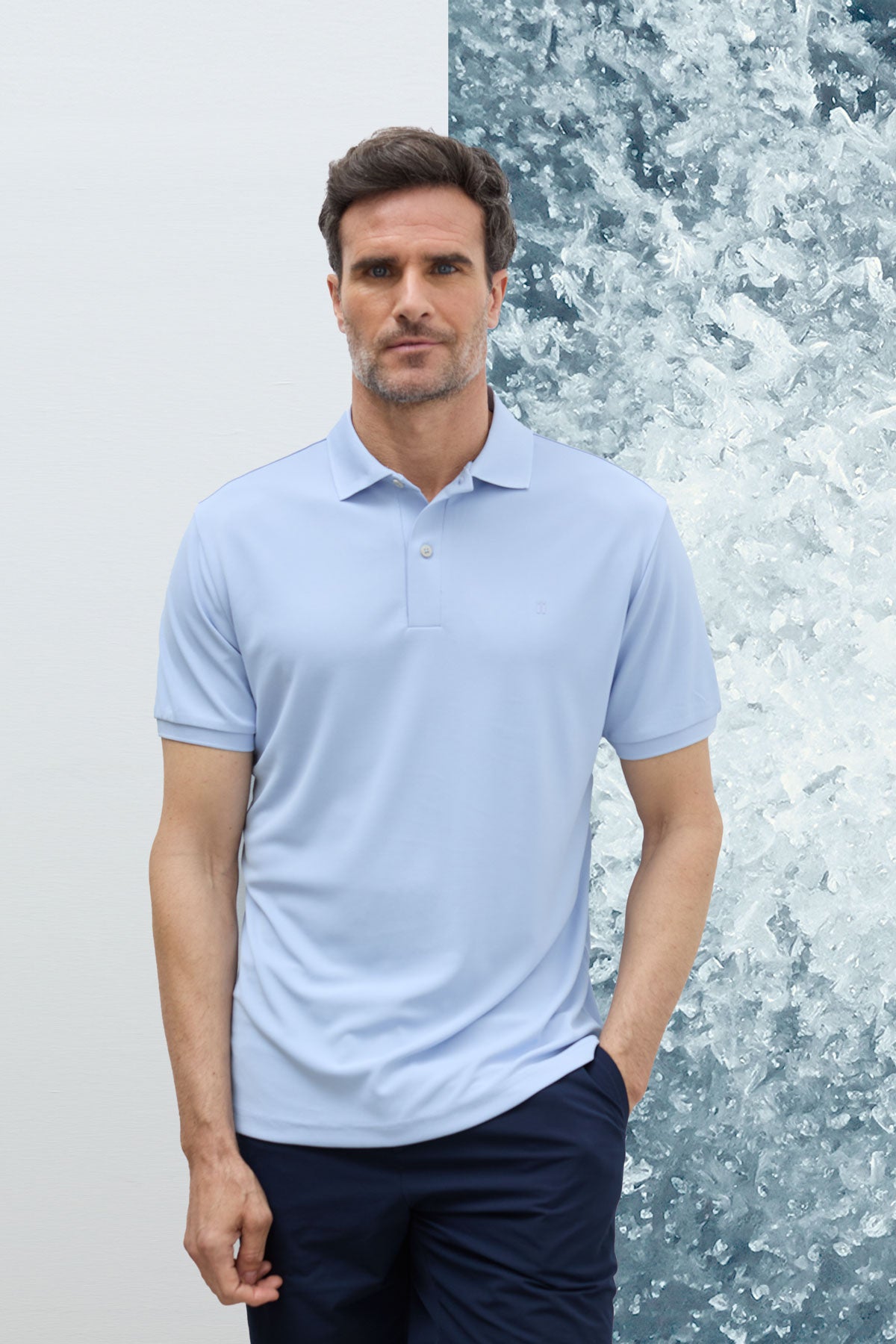 Polo manga corta  ICE hombre azul halo