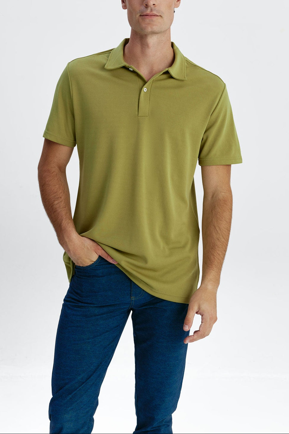 Polo verde manzana manga corta hombre